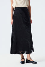 Moon Burnout Textured Straight Skirt