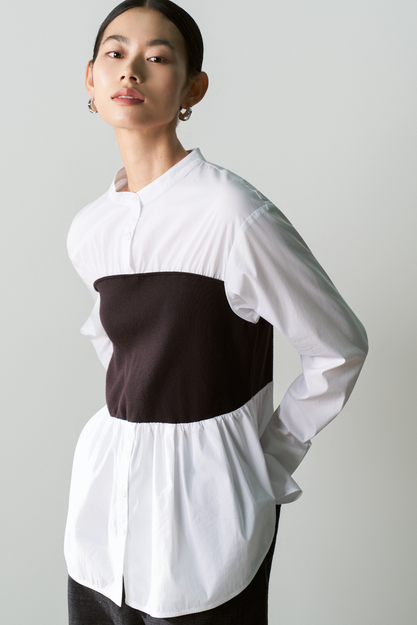 Knit-Panel Shirt