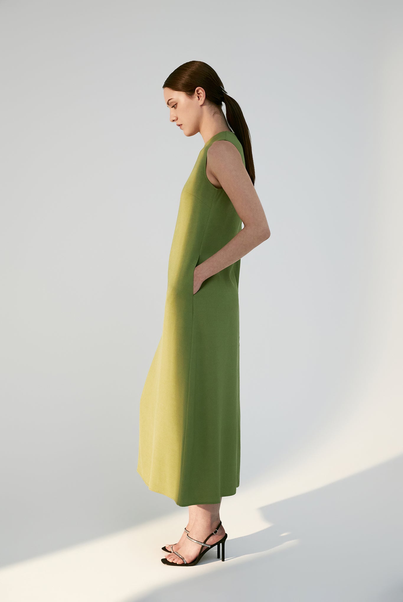 Round Neck Long Shift Dress