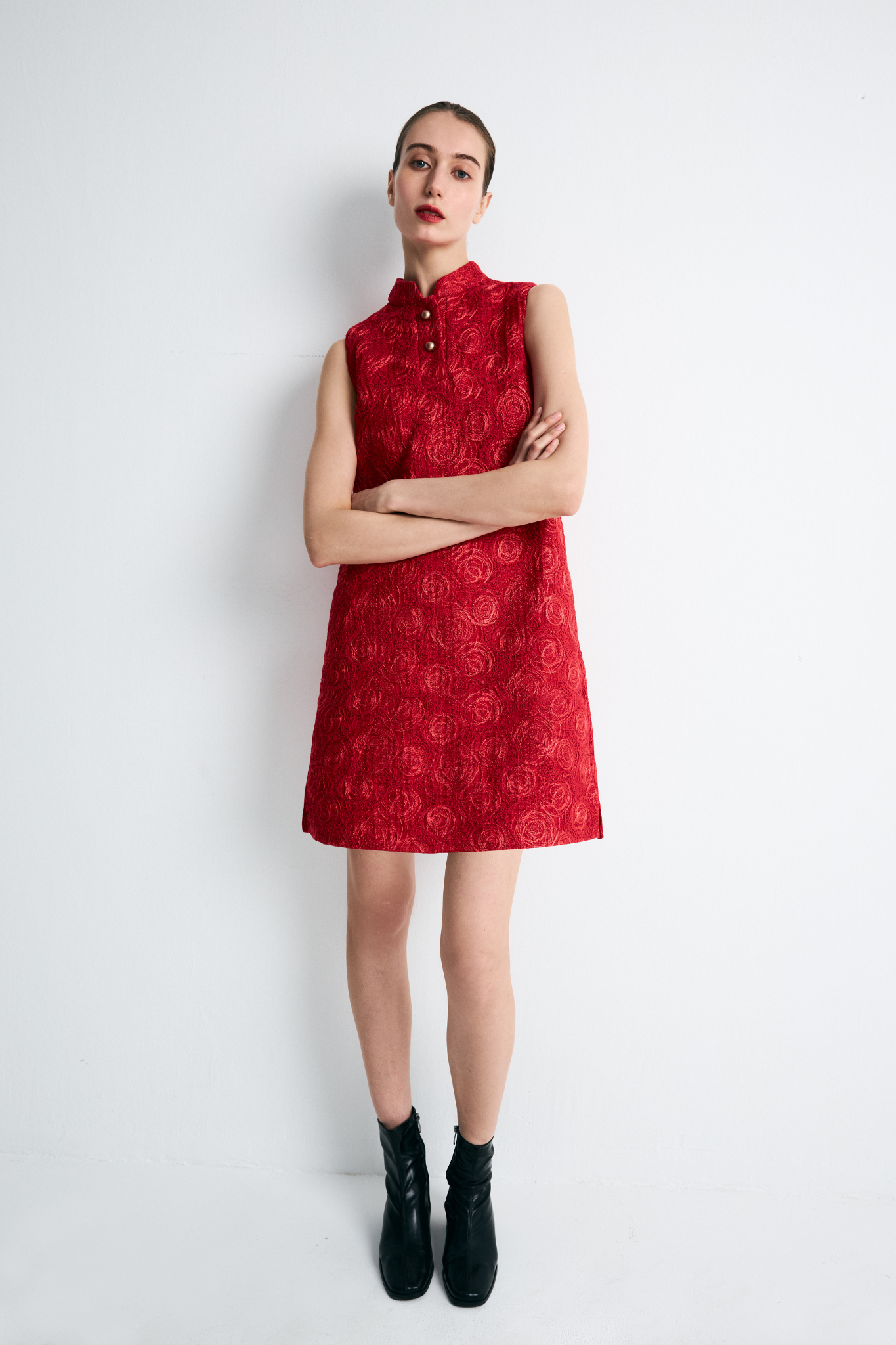 Fully Lined High Neck Dress