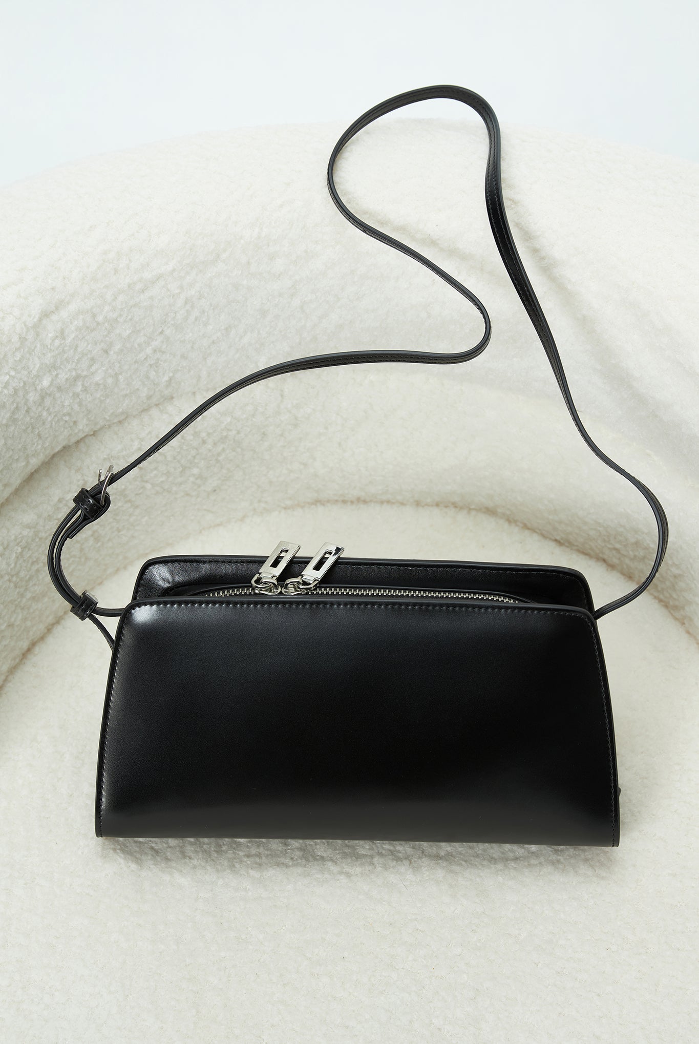 Structured Leather Shoulder Bag