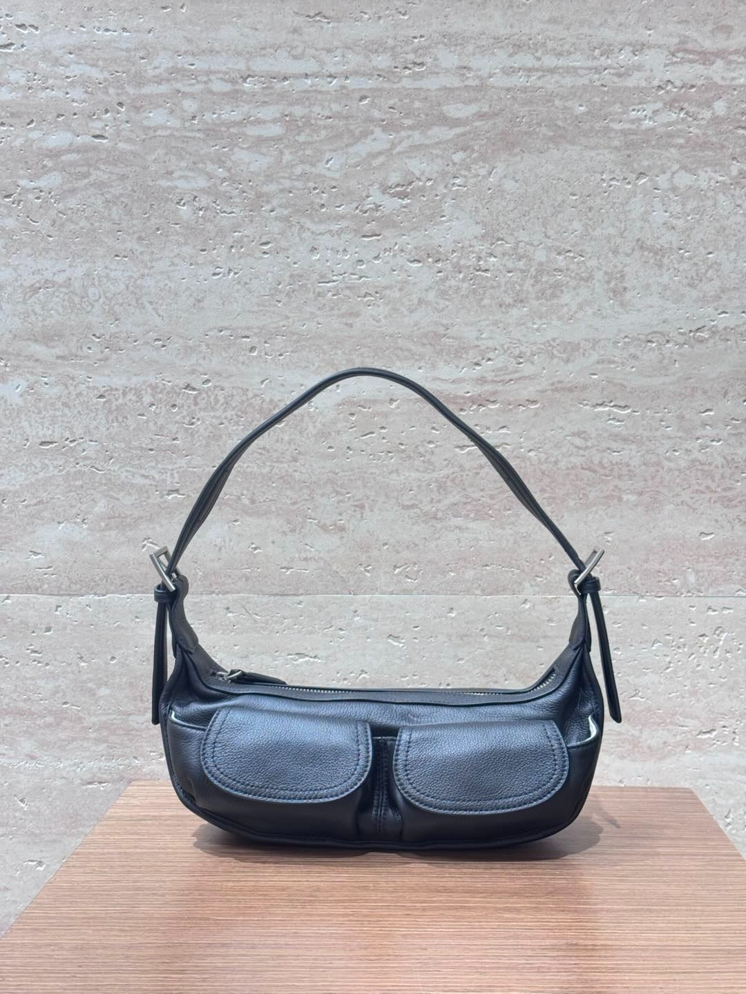 Multi Pocket Shoulder Leather Bag