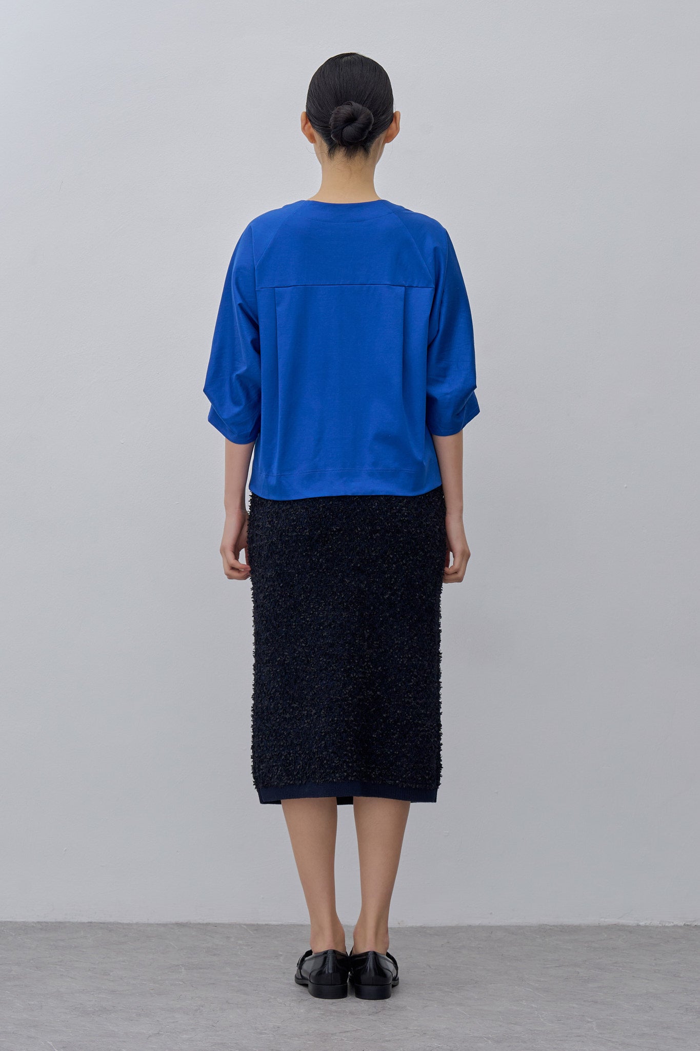Pleated-Cuff Jersey Top