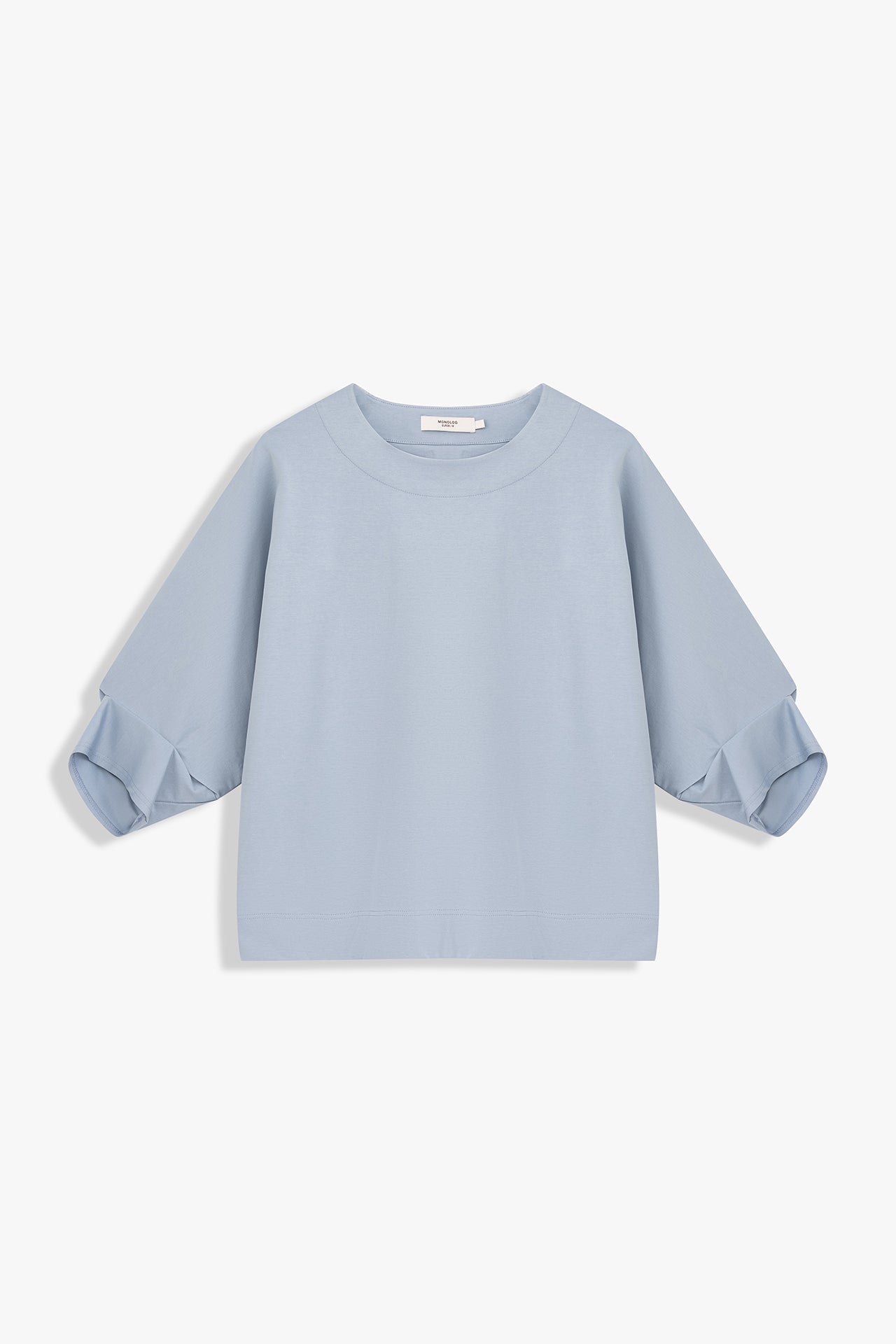 Pleated-Cuff Jersey Top
