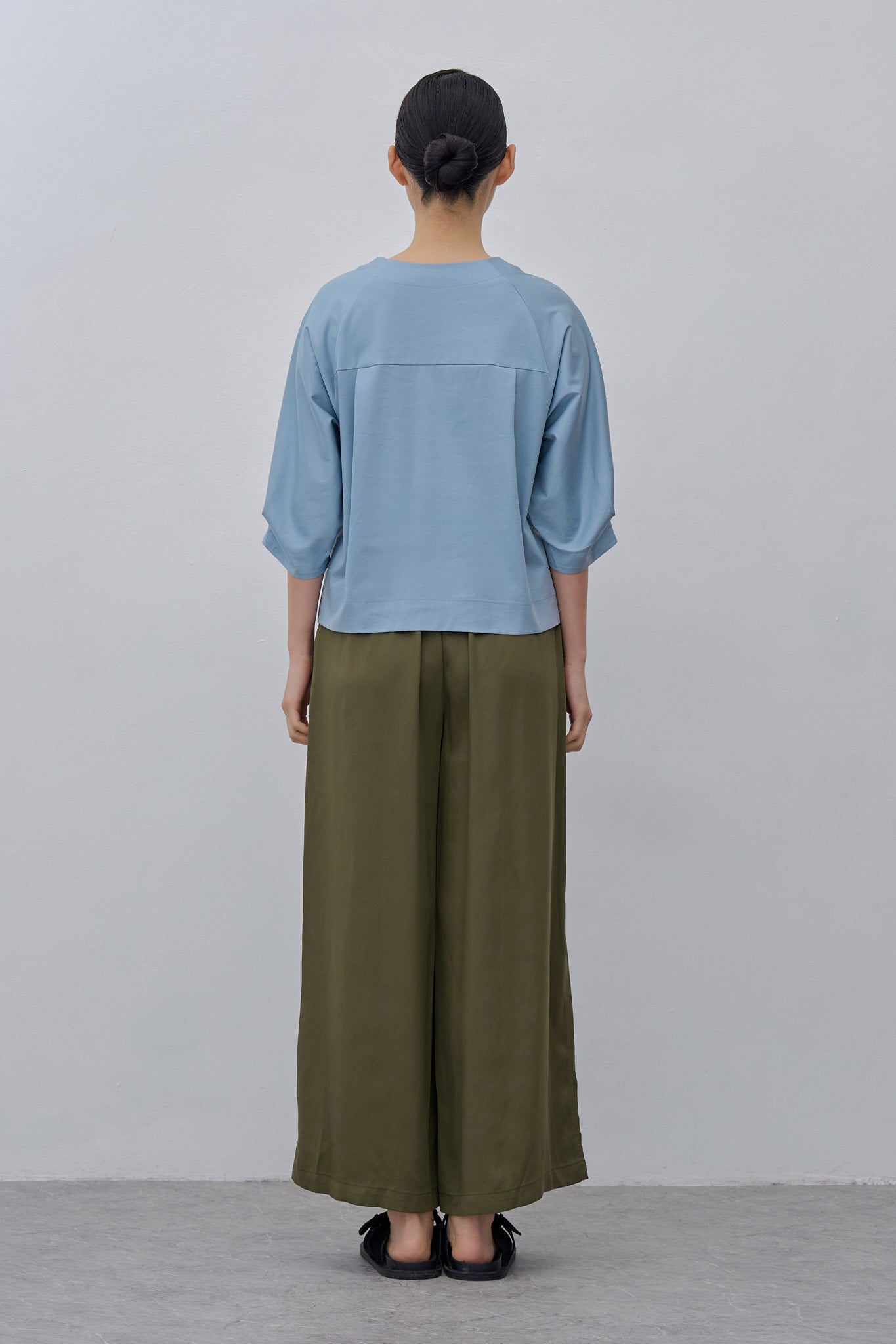 Pleated-Cuff Jersey Top