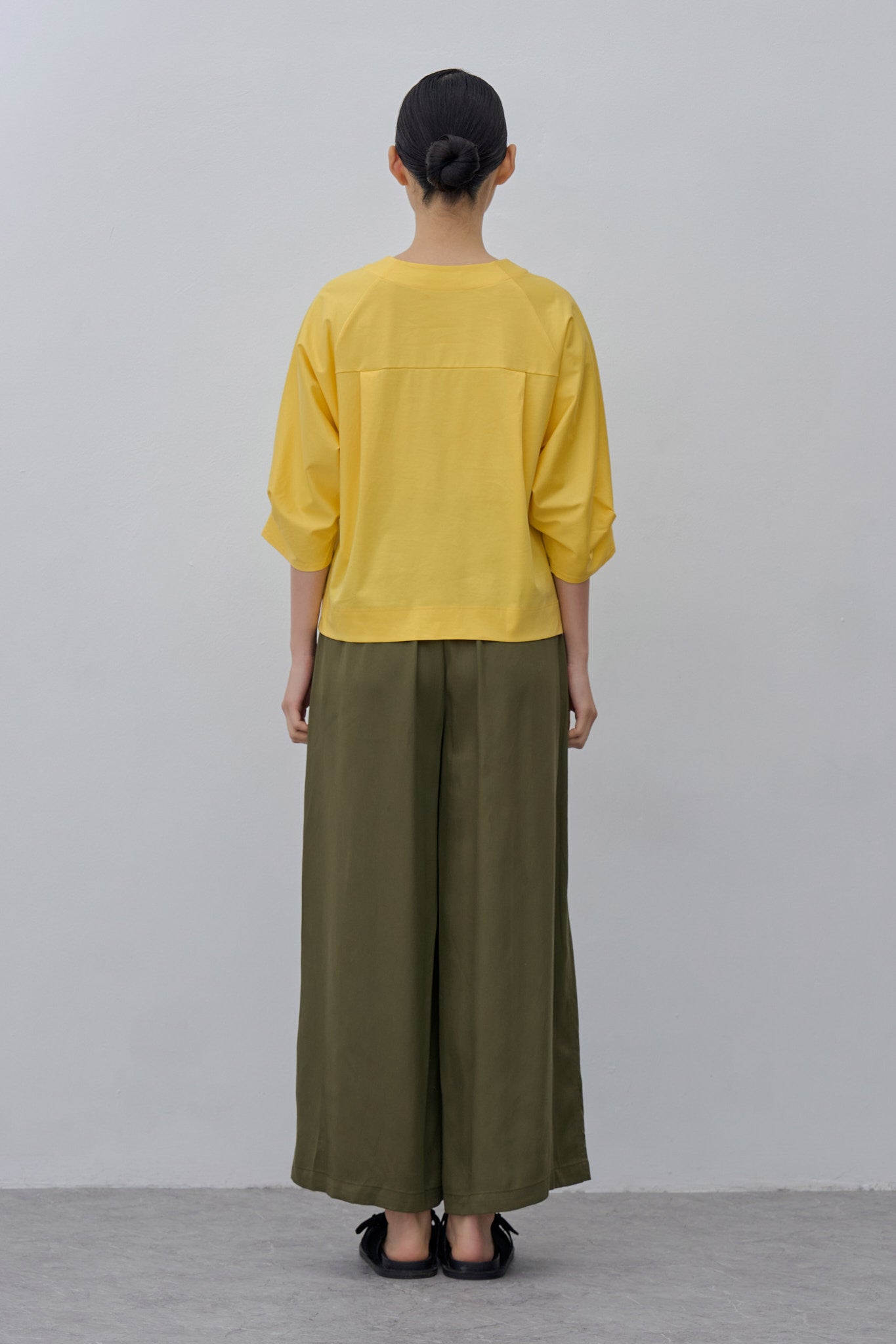 Pleated-Cuff Jersey Top