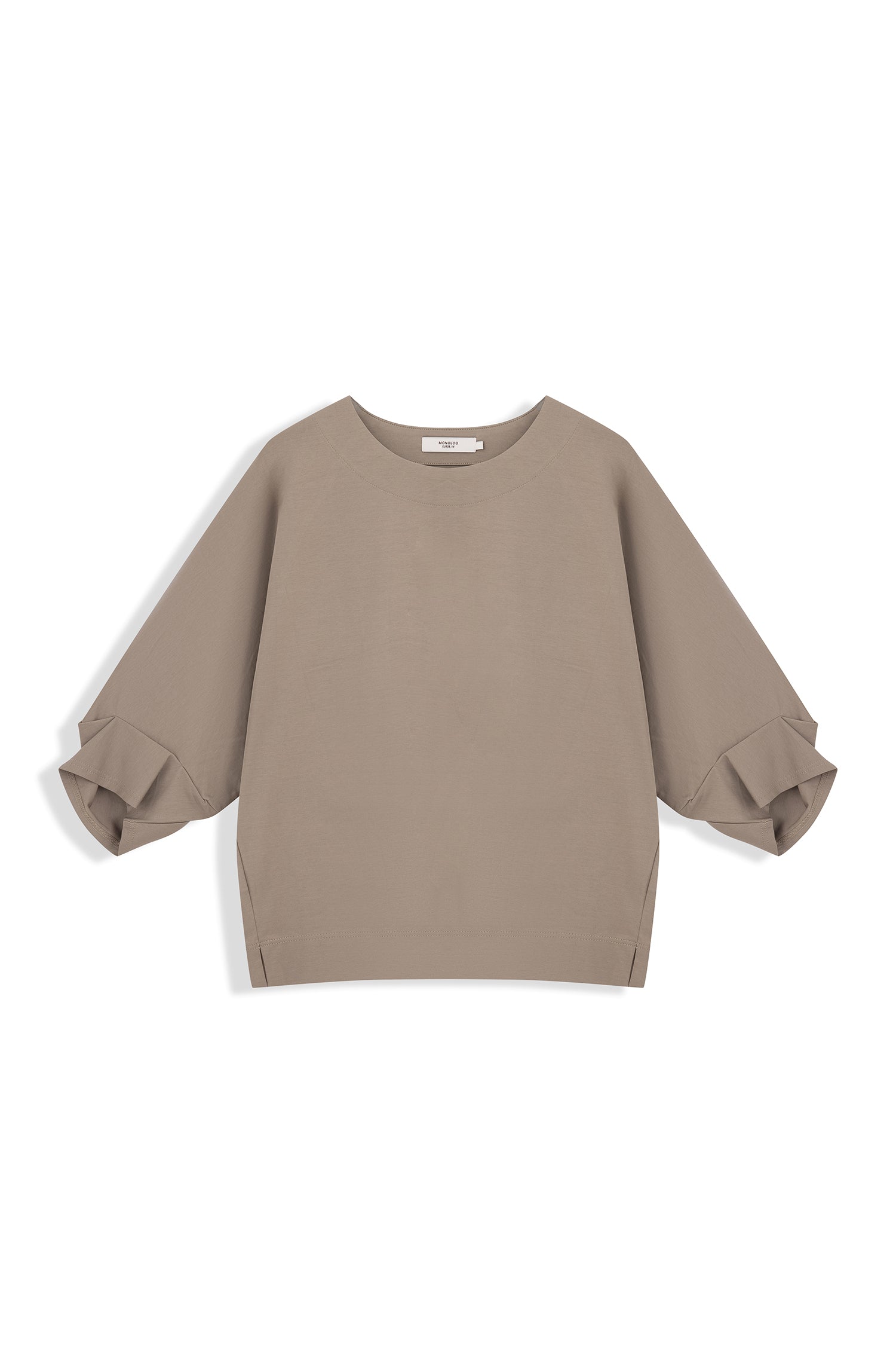Pleated-Cuff Jersey Top