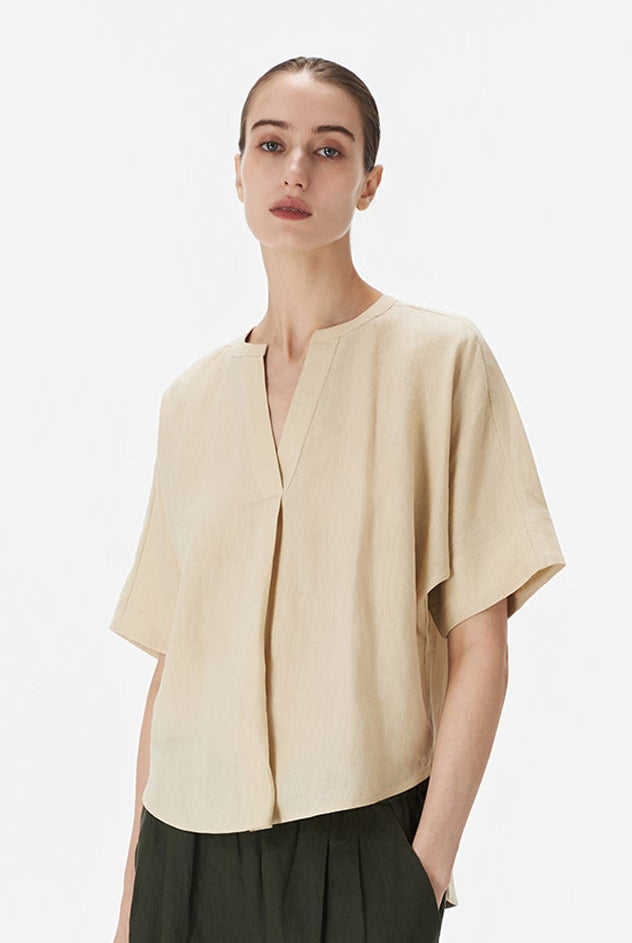 Half-Placket Dolman Top