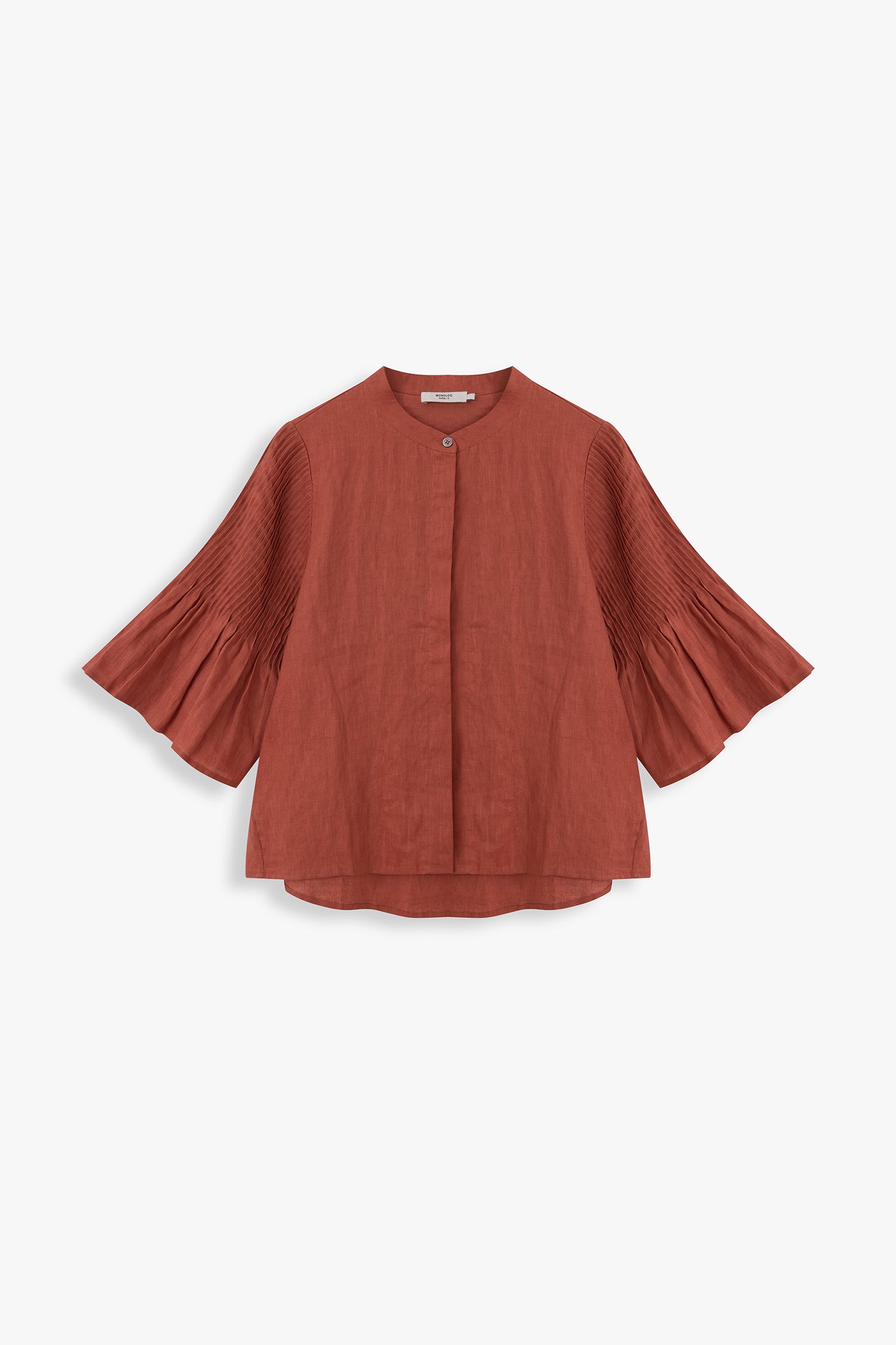 Jane Open Front Pintuck Sleeve Blouse