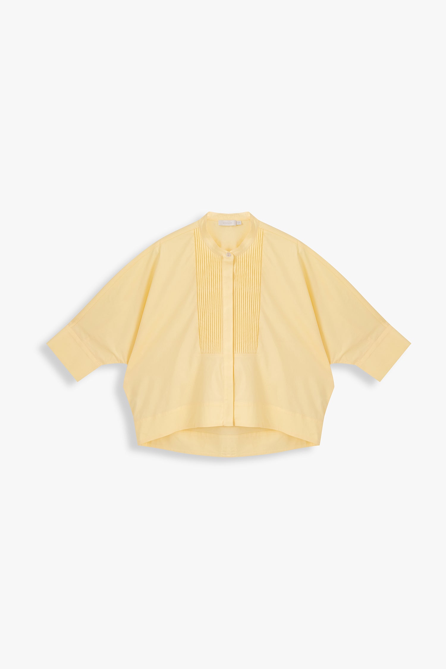 Alexa Collarless Pintuck Shirt