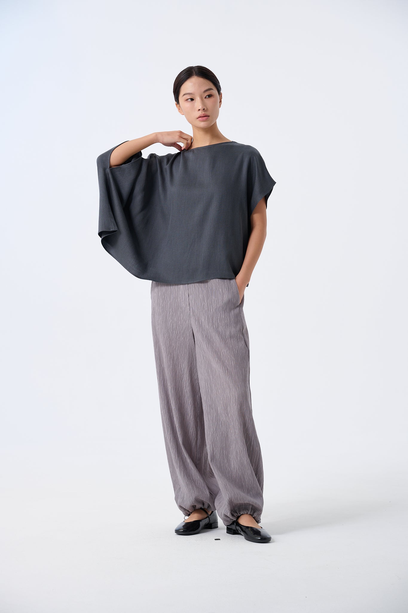 Zion Draped Batwing Poncho Top