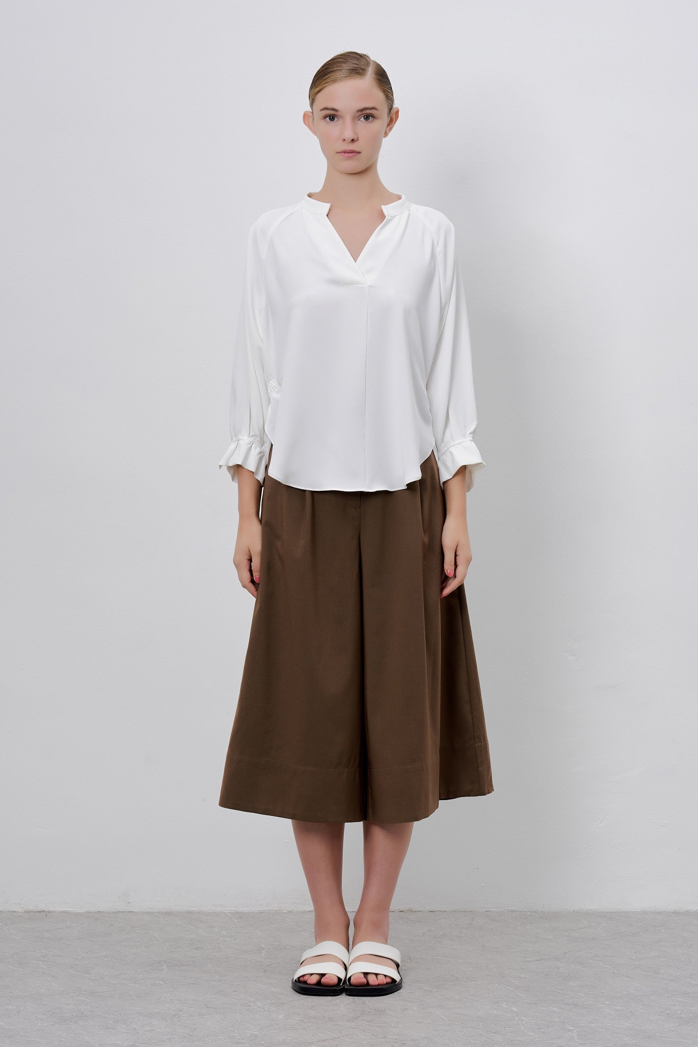Back Overlap Drawstring Shirt