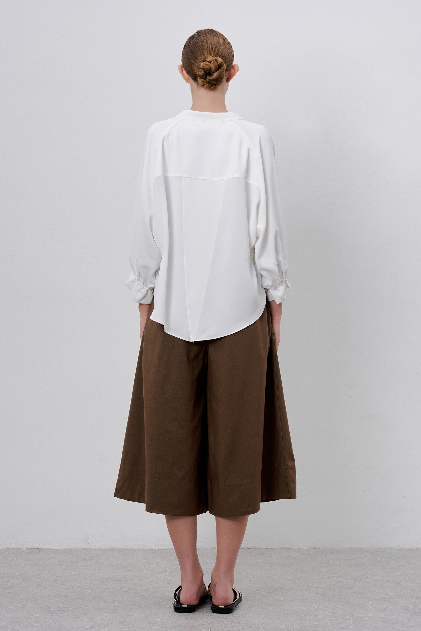 Back Overlap Drawstring Shirt