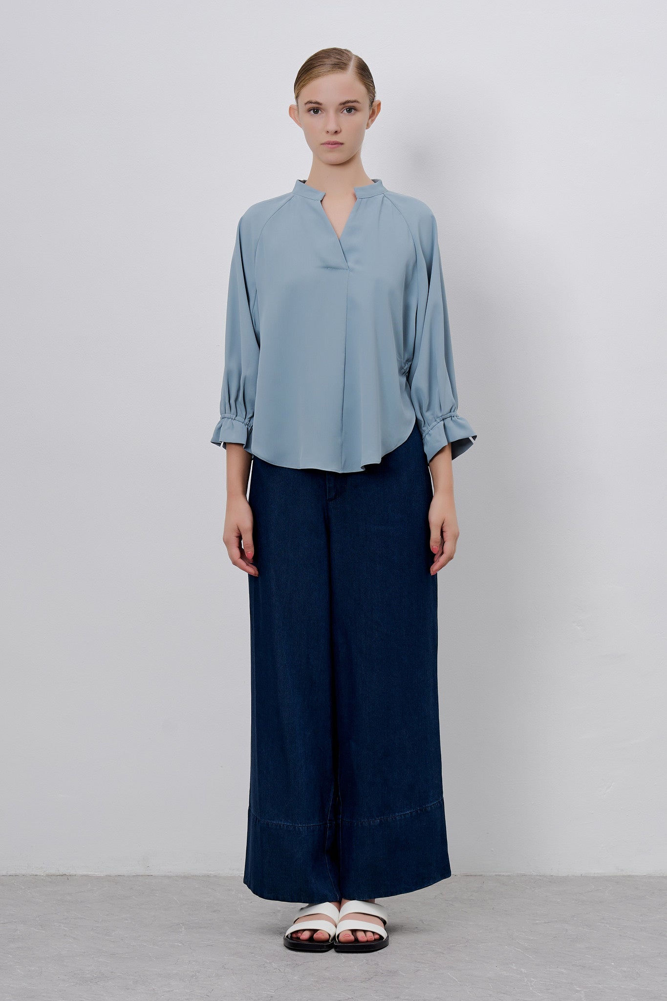 Back Overlap Drawstring Shirt
