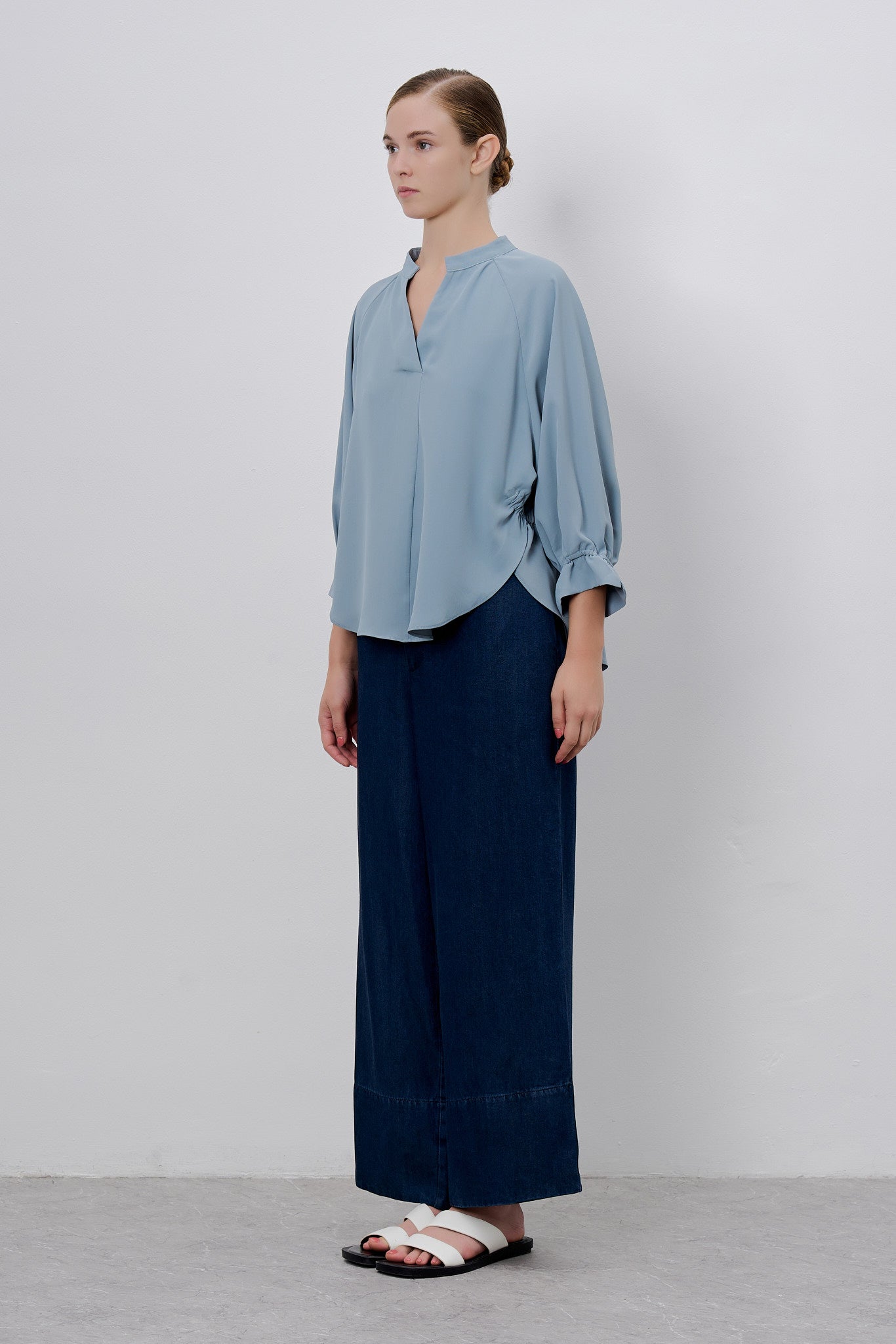 Back Overlap Drawstring Shirt
