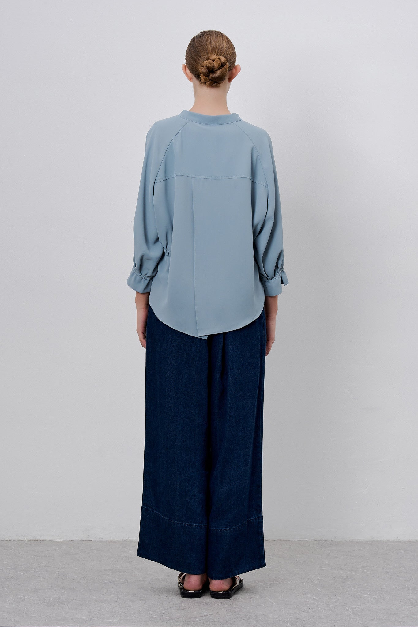Back Overlap Drawstring Shirt