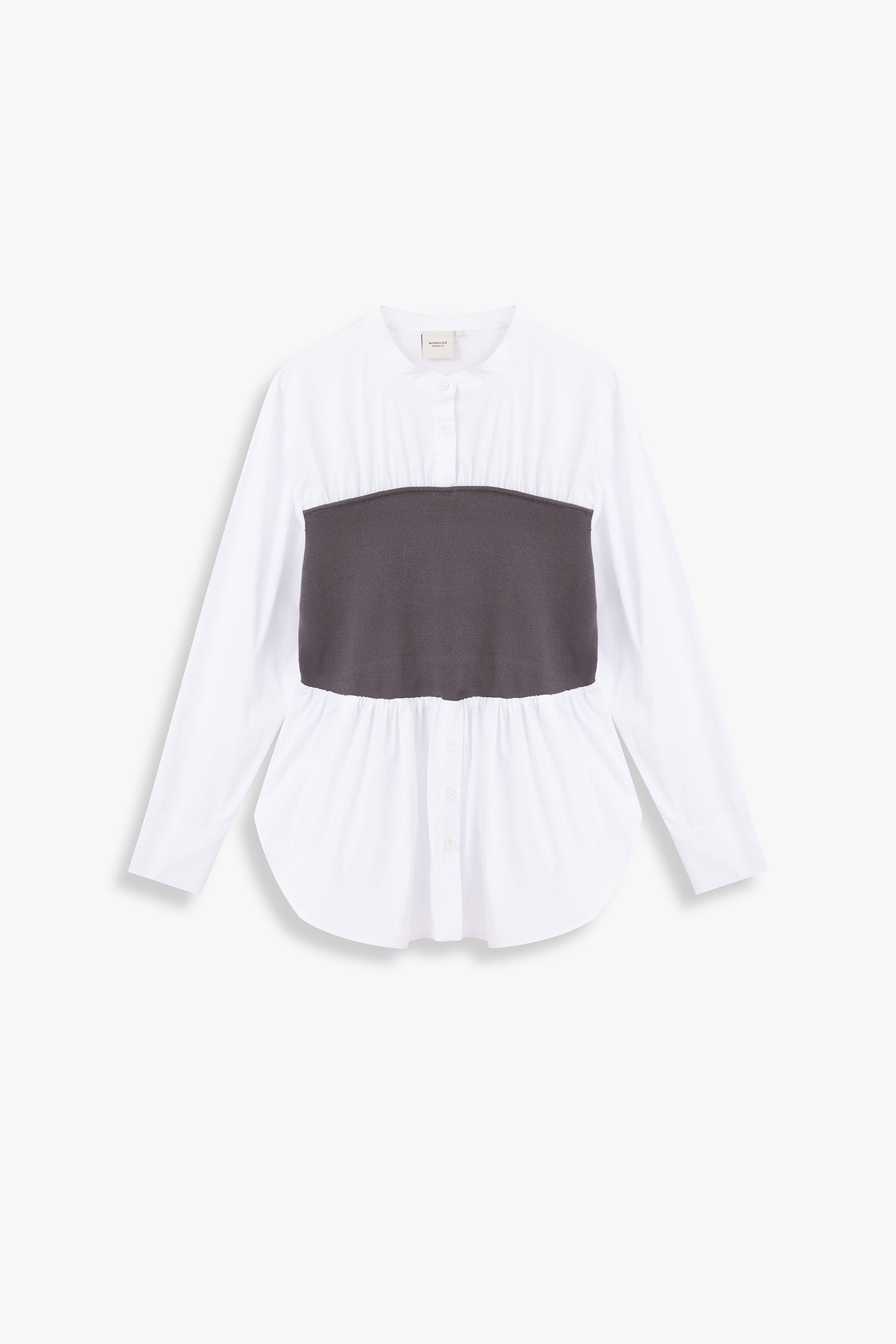 Knit-Panel Shirt