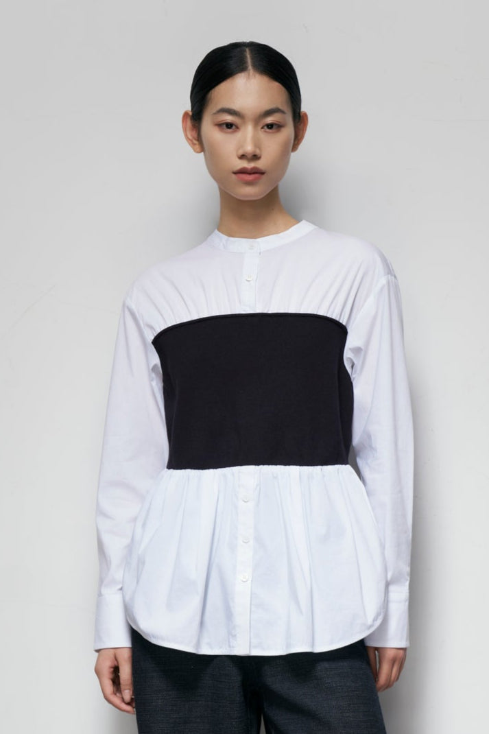 Knit-Panel Shirt