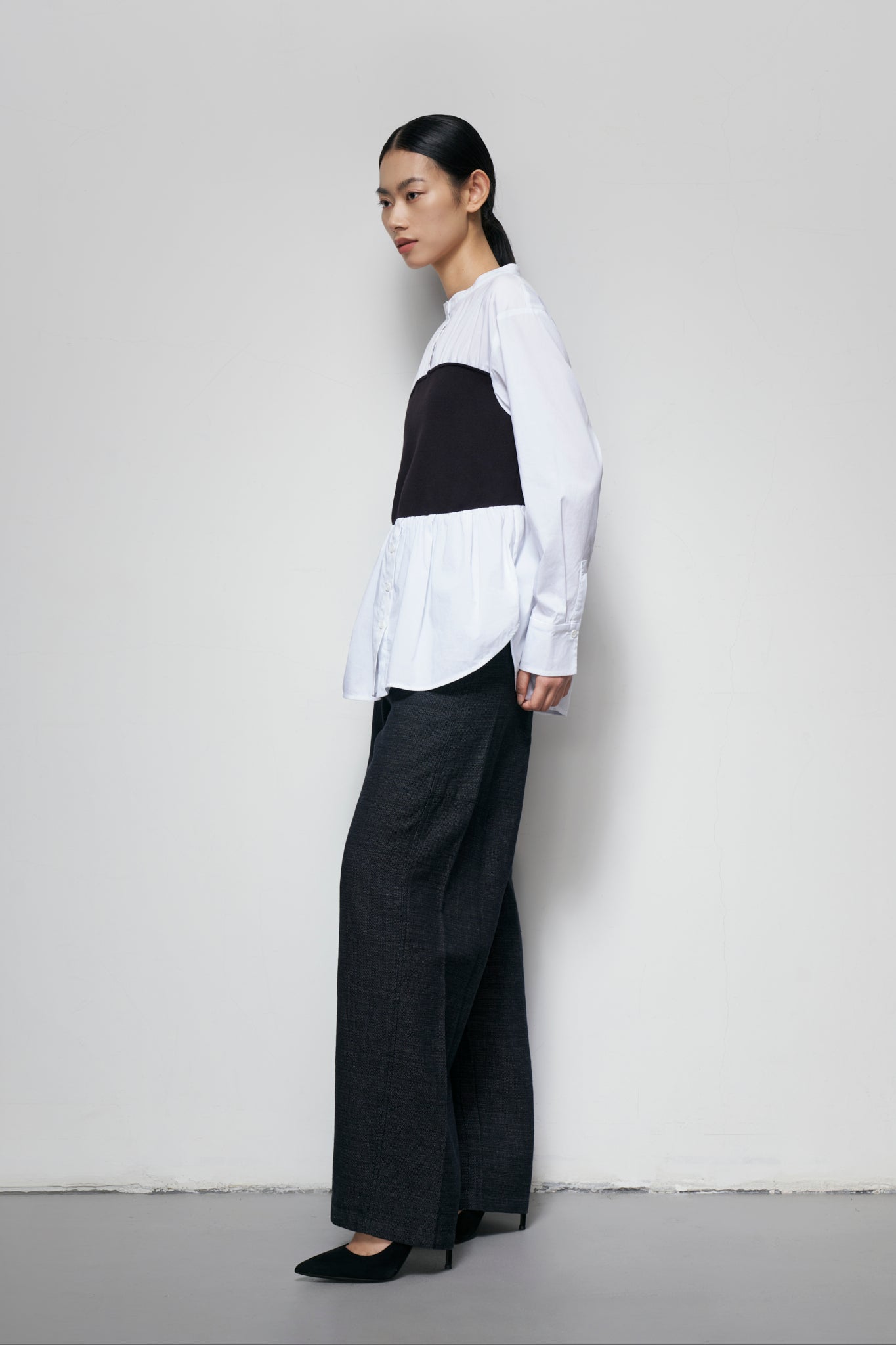 Knit-Panel Shirt