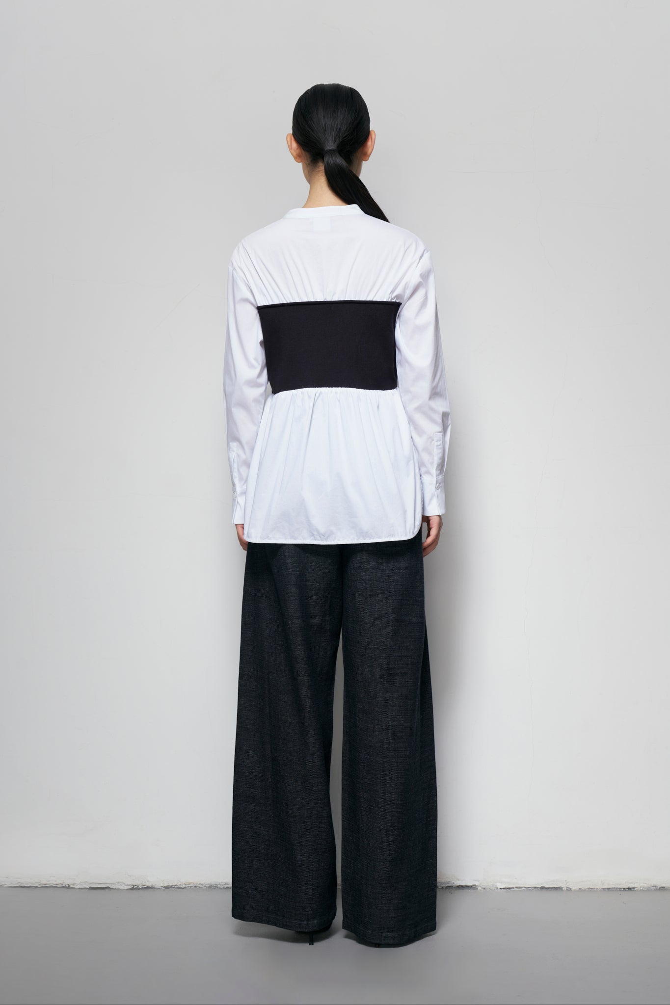 Knit-Panel Shirt