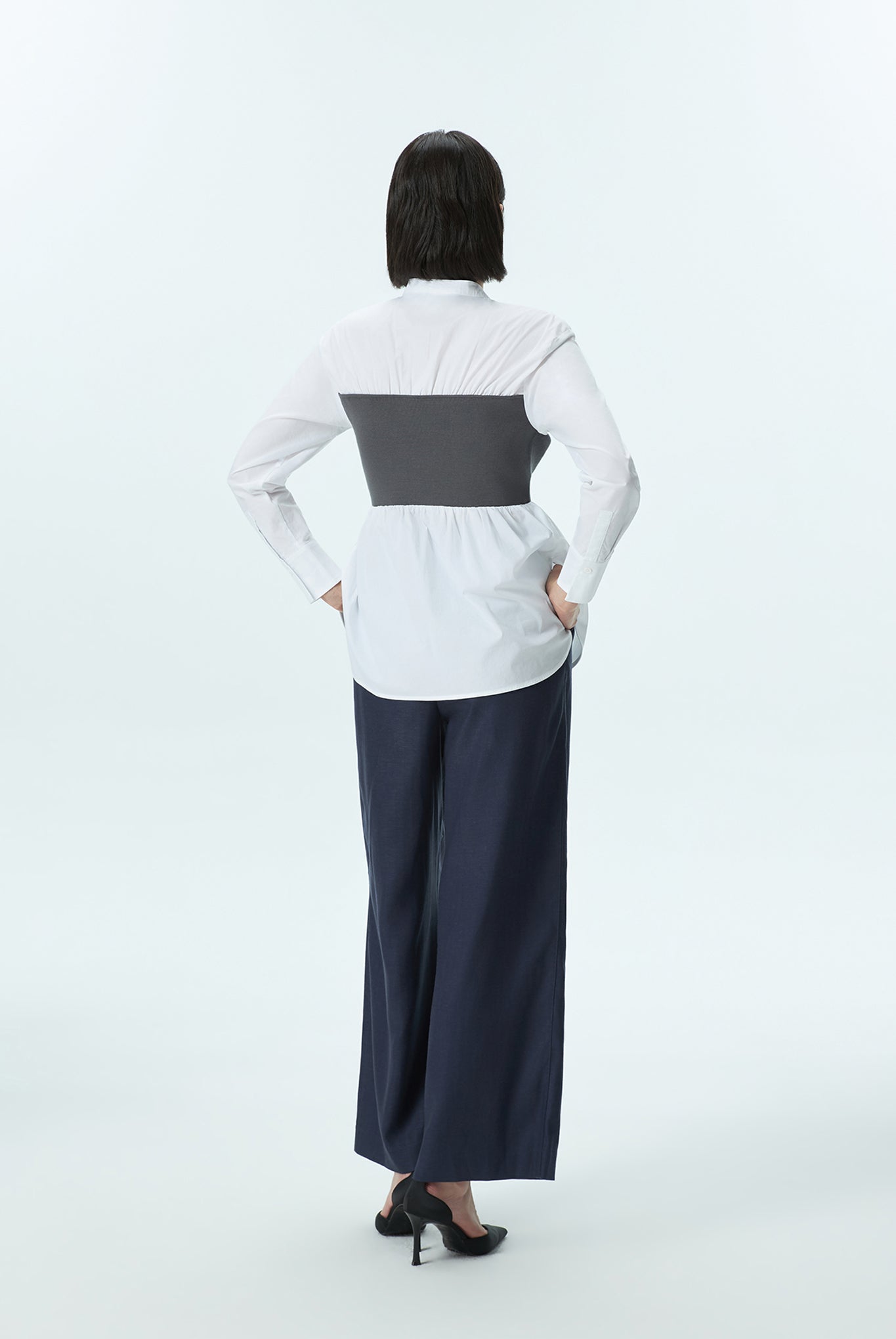 Knit-Panel Shirt