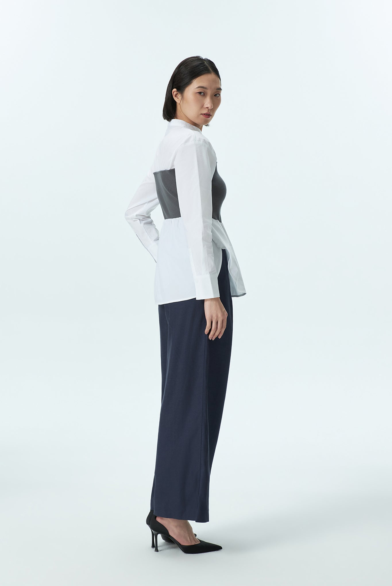 Knit-Panel Shirt