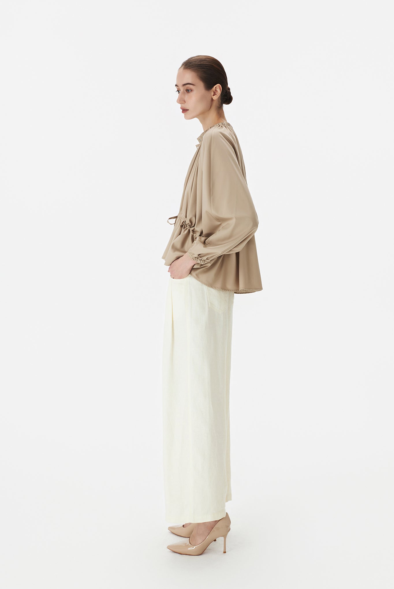 Rusched Neck Trapeze Top