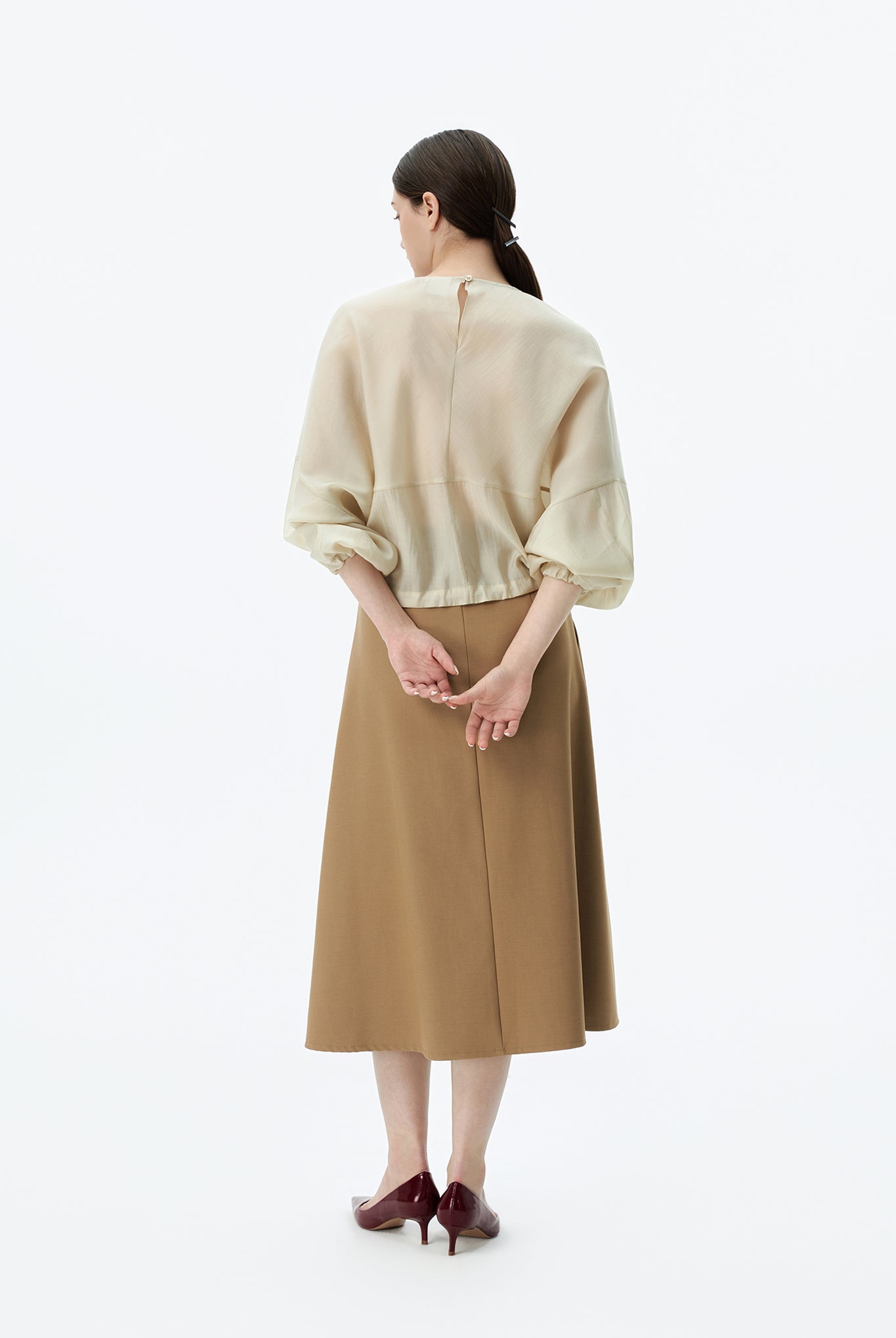 Batwing Sleeved Blouson Top