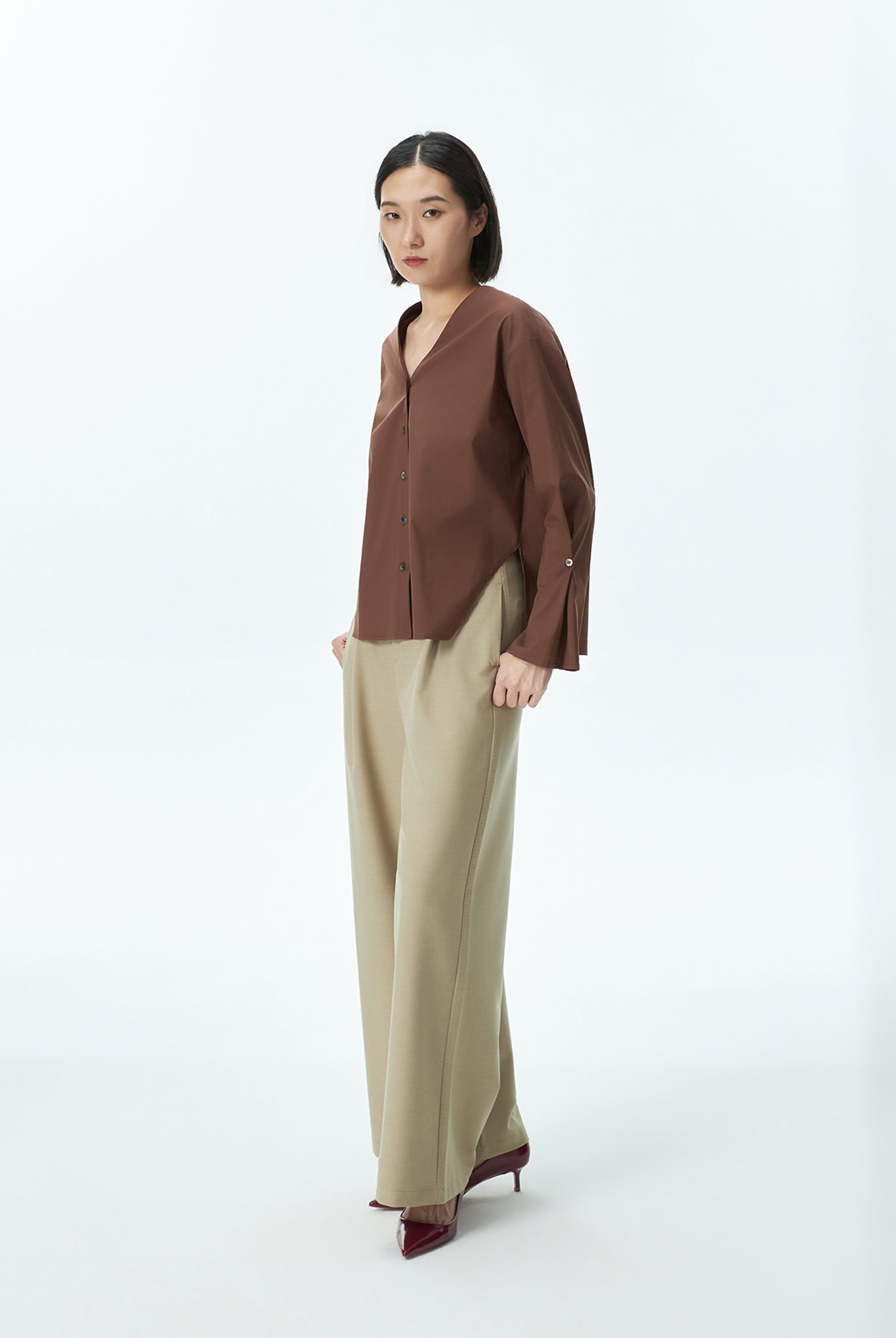 Open Front Long Sleeves Top