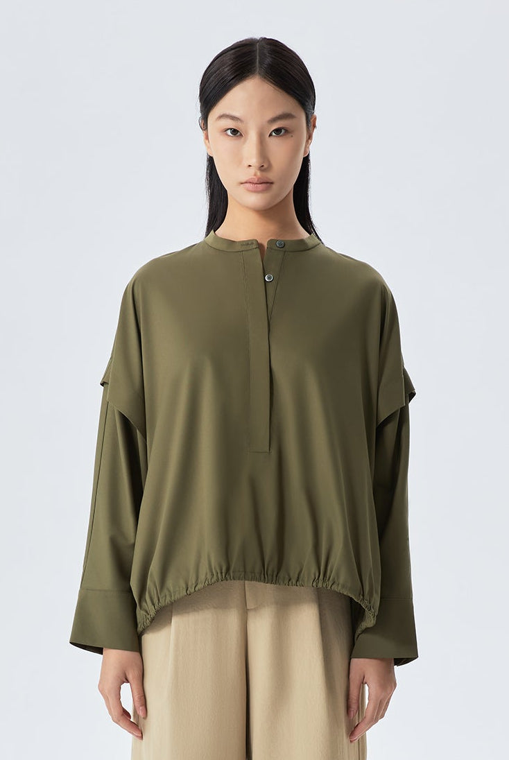 Relaxed-Fit Blouson Top