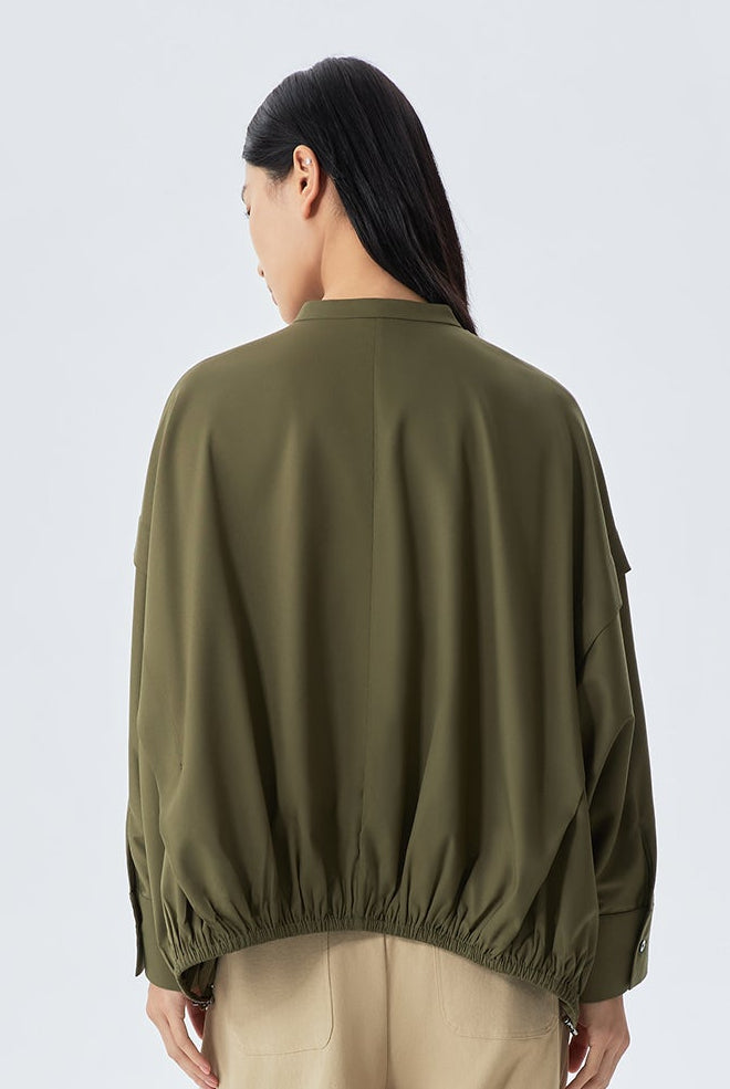 Relaxed-Fit Blouson Top