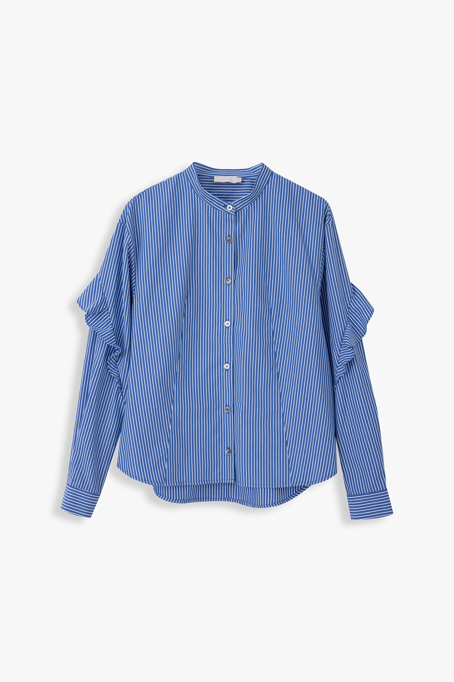 Bess Striped Open Front Flute Sleeve Shirt