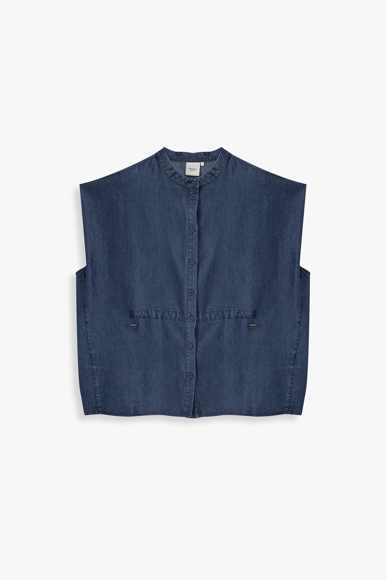 Denim Drawstring Waist Top