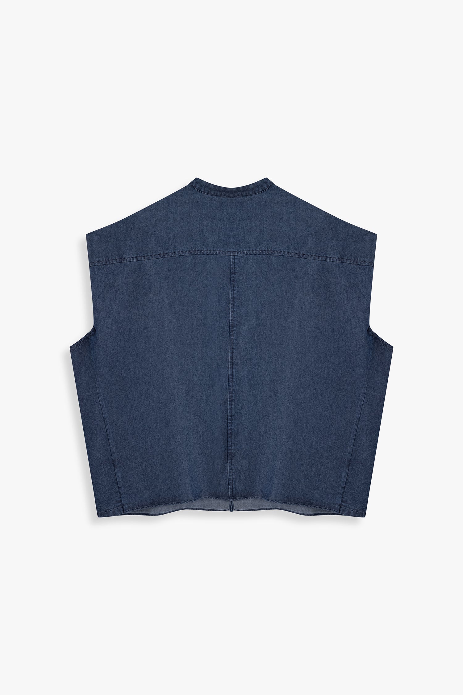 Denim Drawstring Waist Top