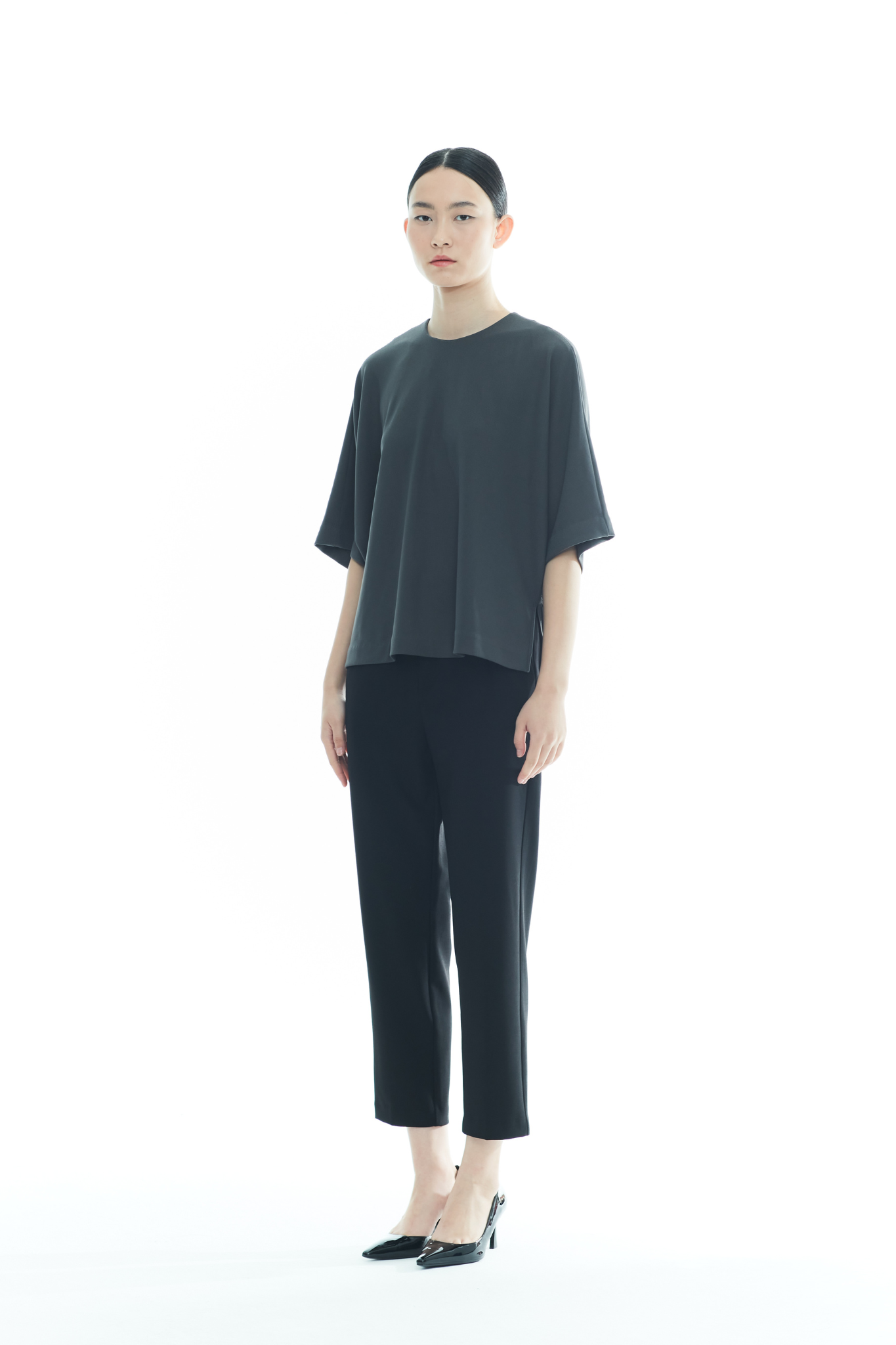 Back-Pleated Dolman Sleeve Top