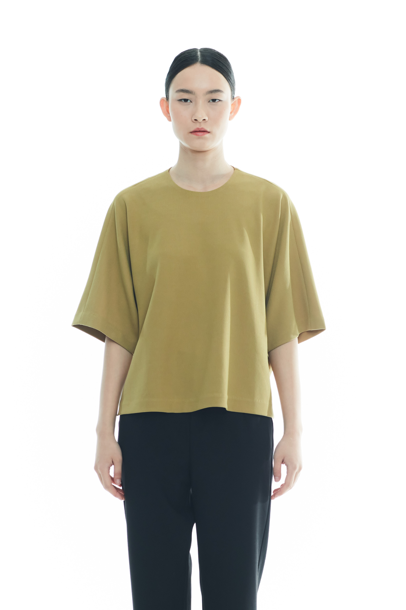 Back-Pleated Dolman Sleeve Top