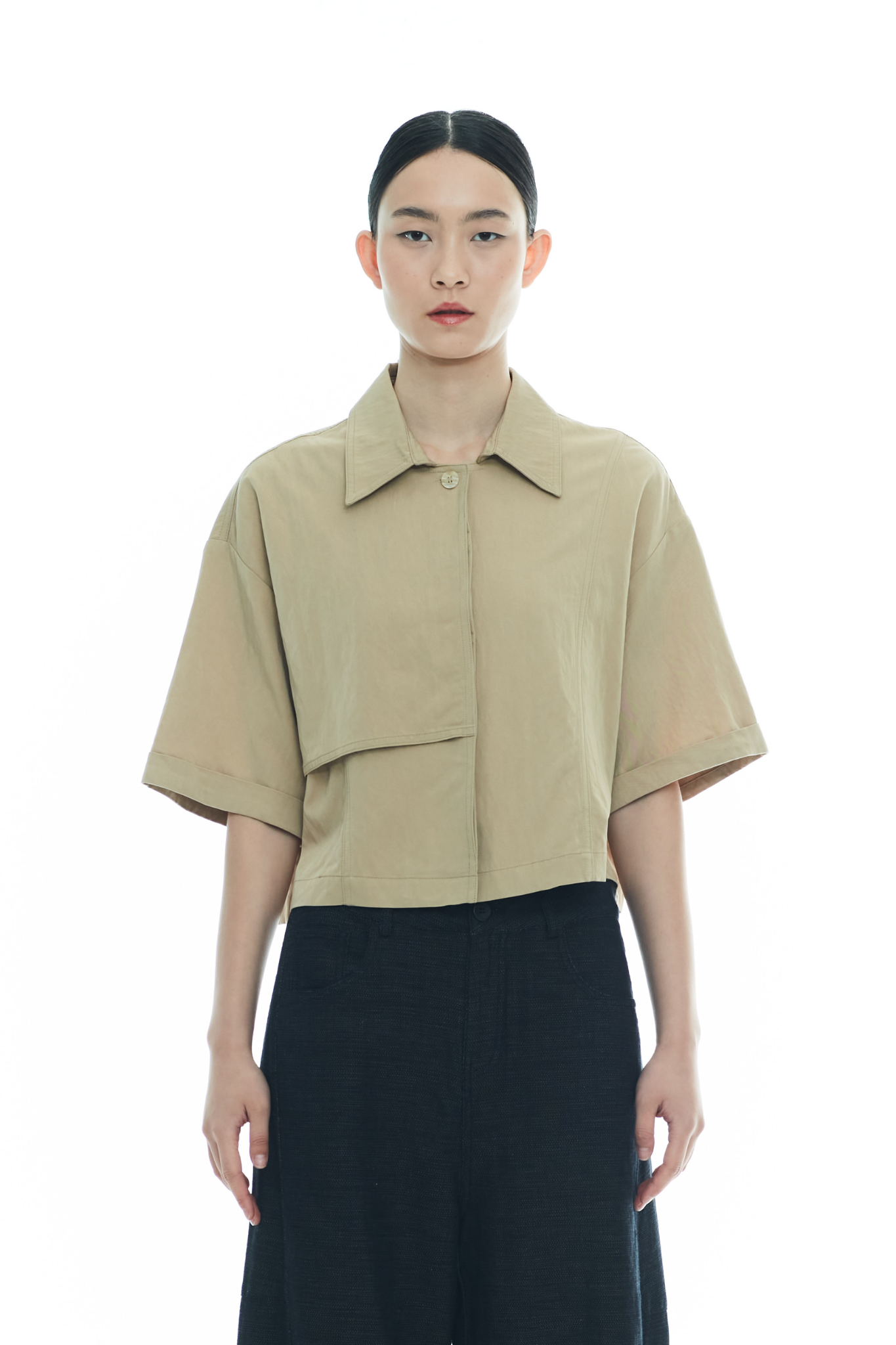 Cropped Trench Top