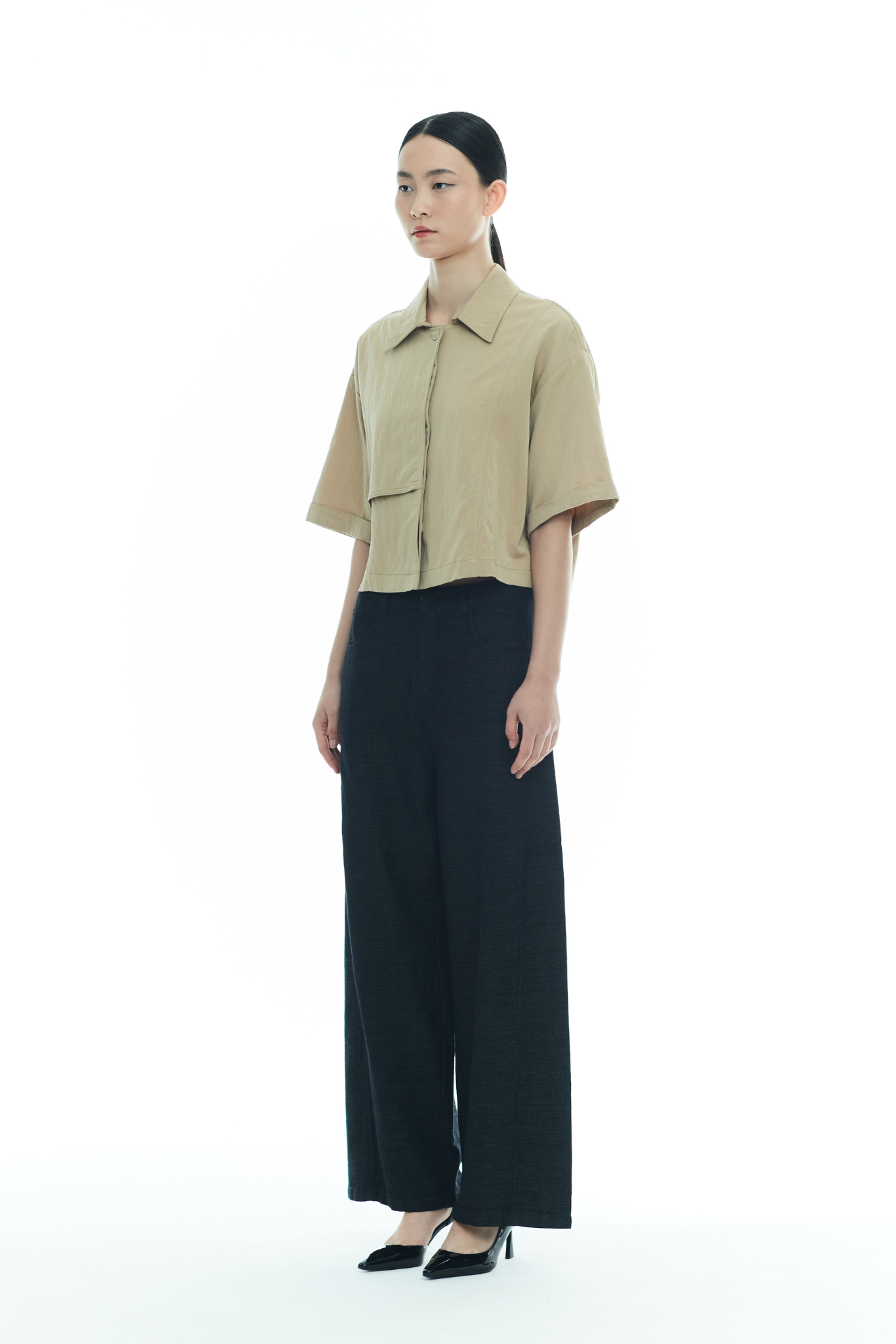 Cropped Trench Top