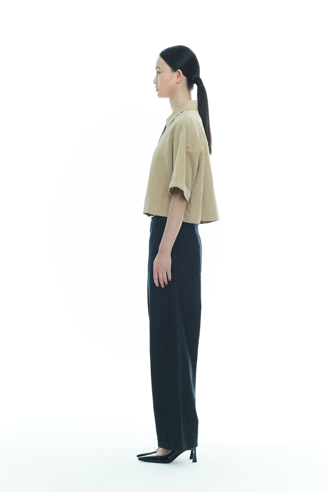 Cropped Trench Top