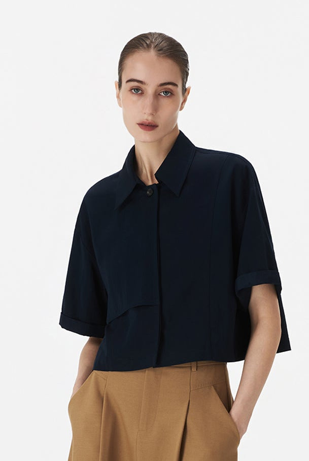 Cropped Trench Top