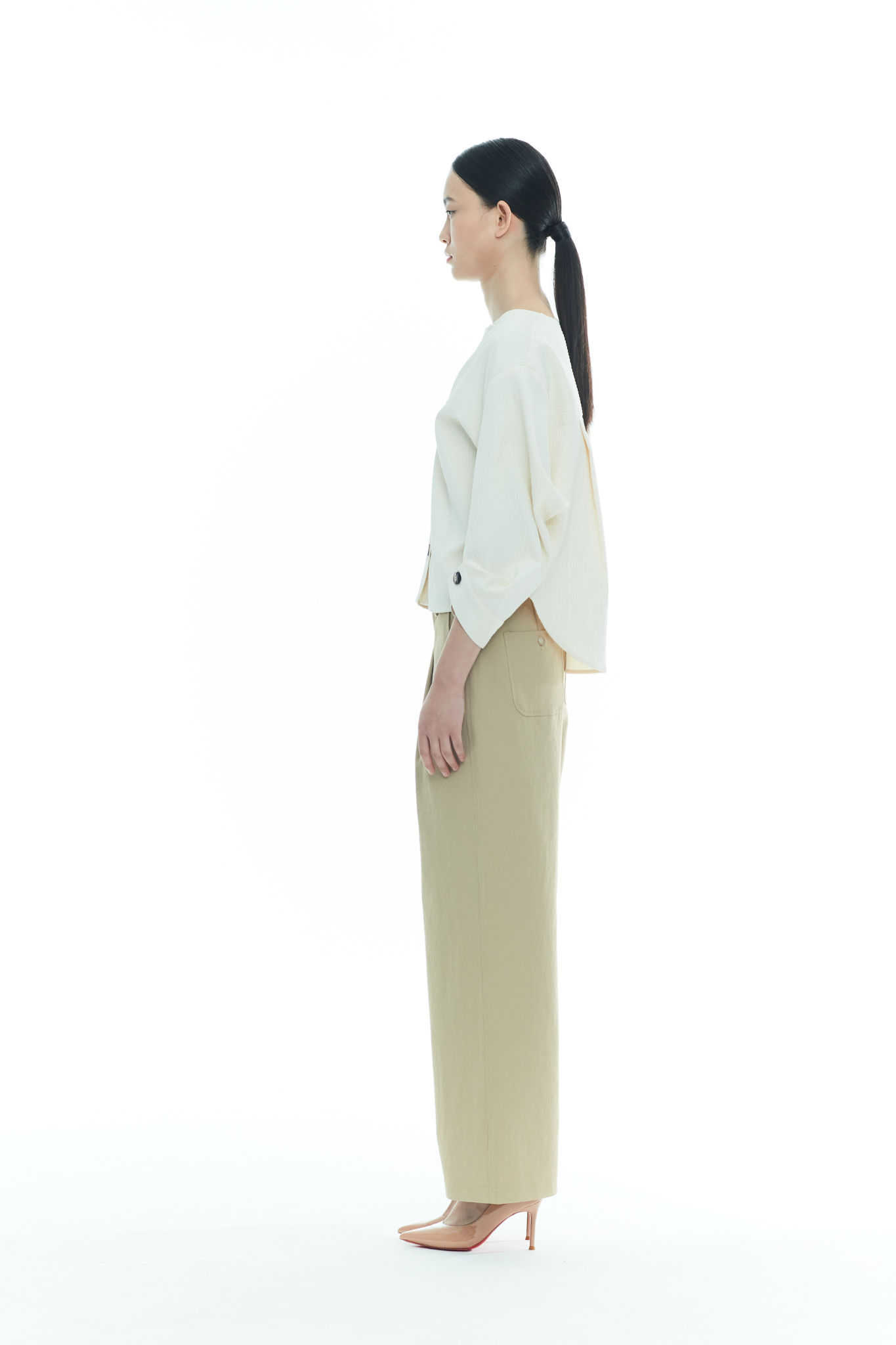 Textured Origami-Cuff Top