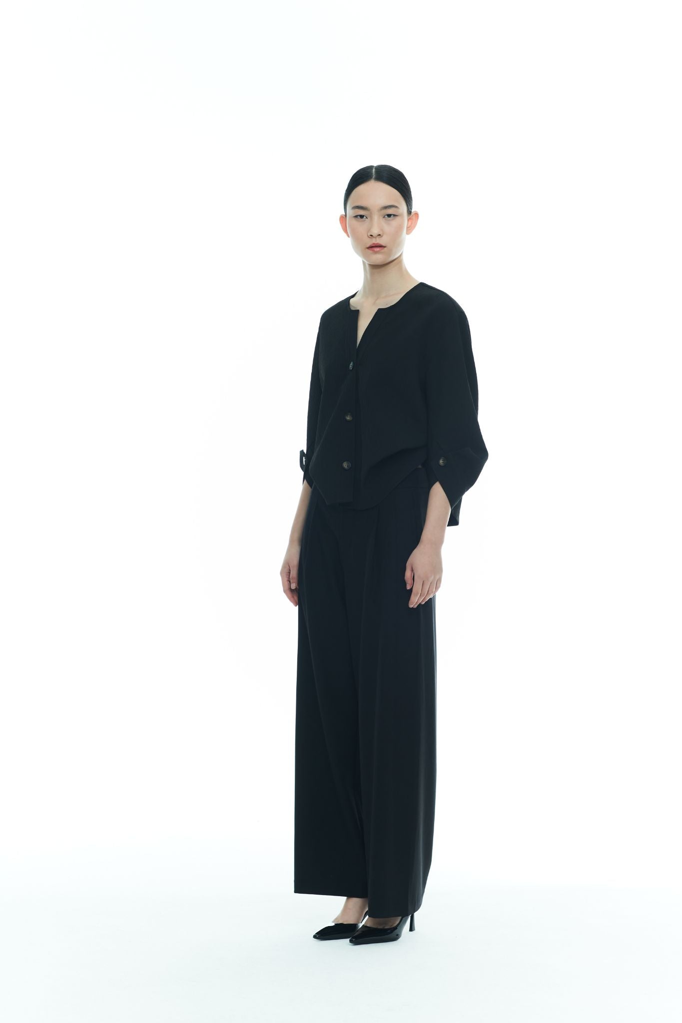 Textured Origami-Cuff Top