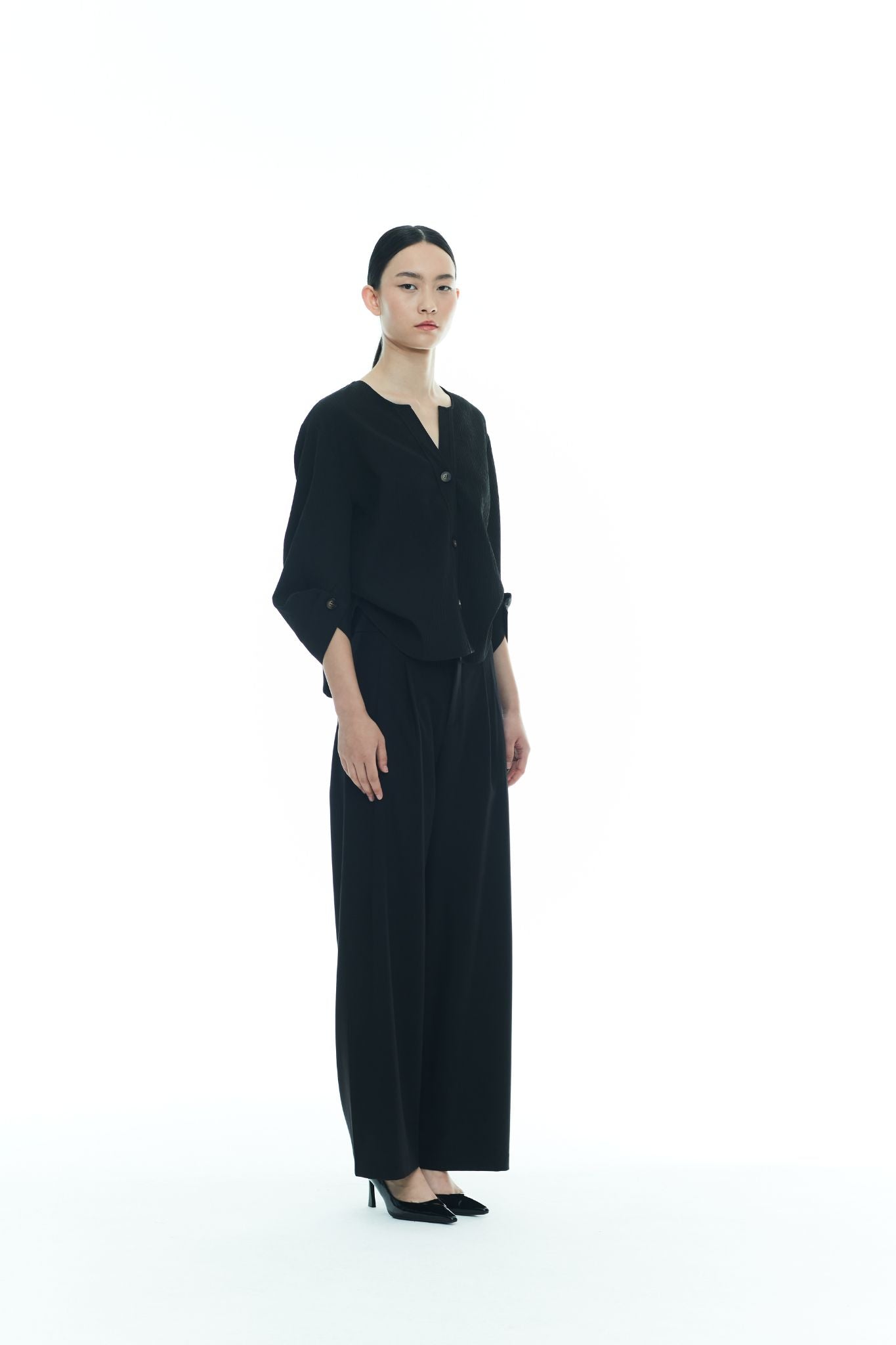 Textured Origami-Cuff Top