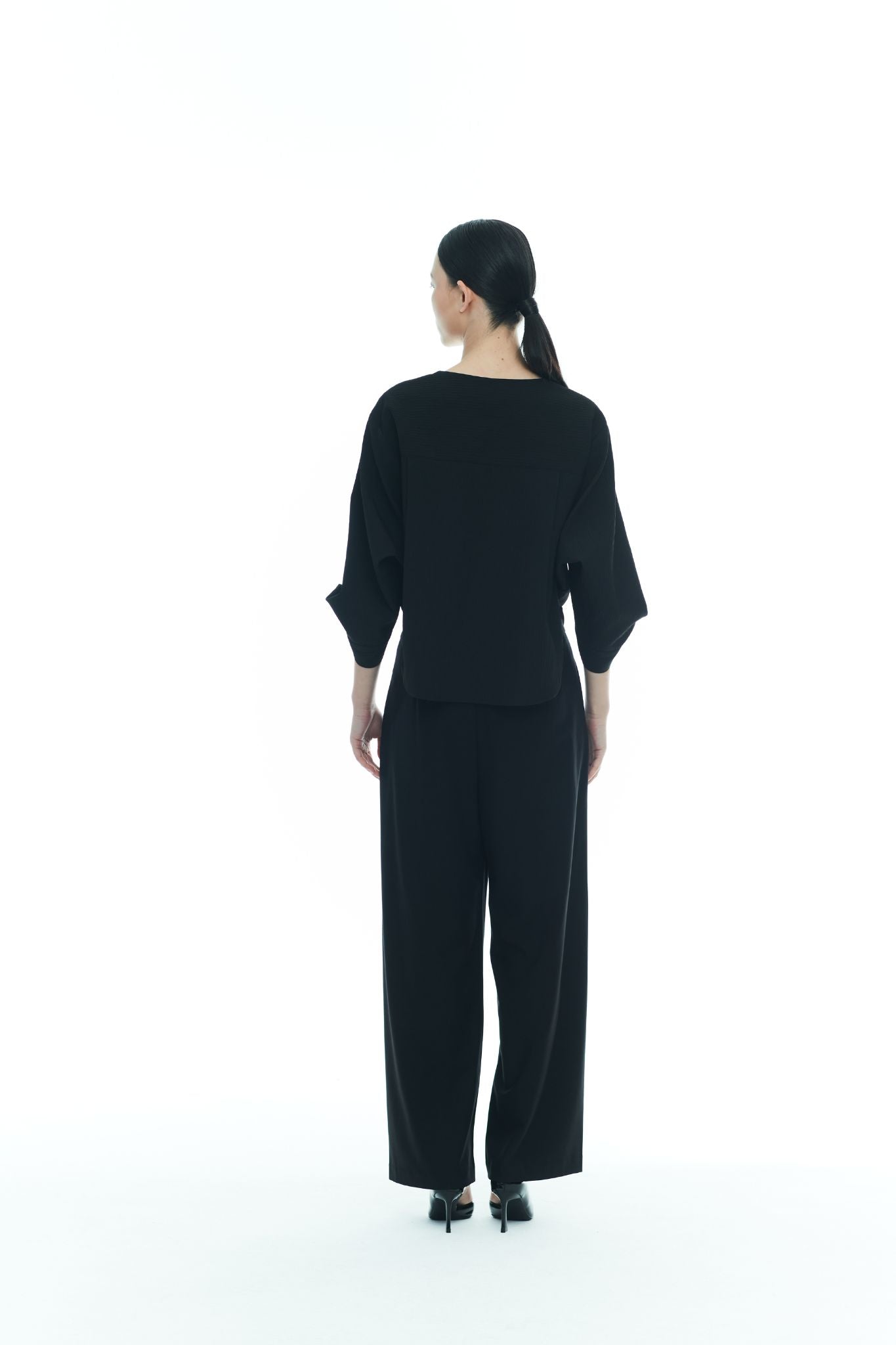 Textured Origami-Cuff Top