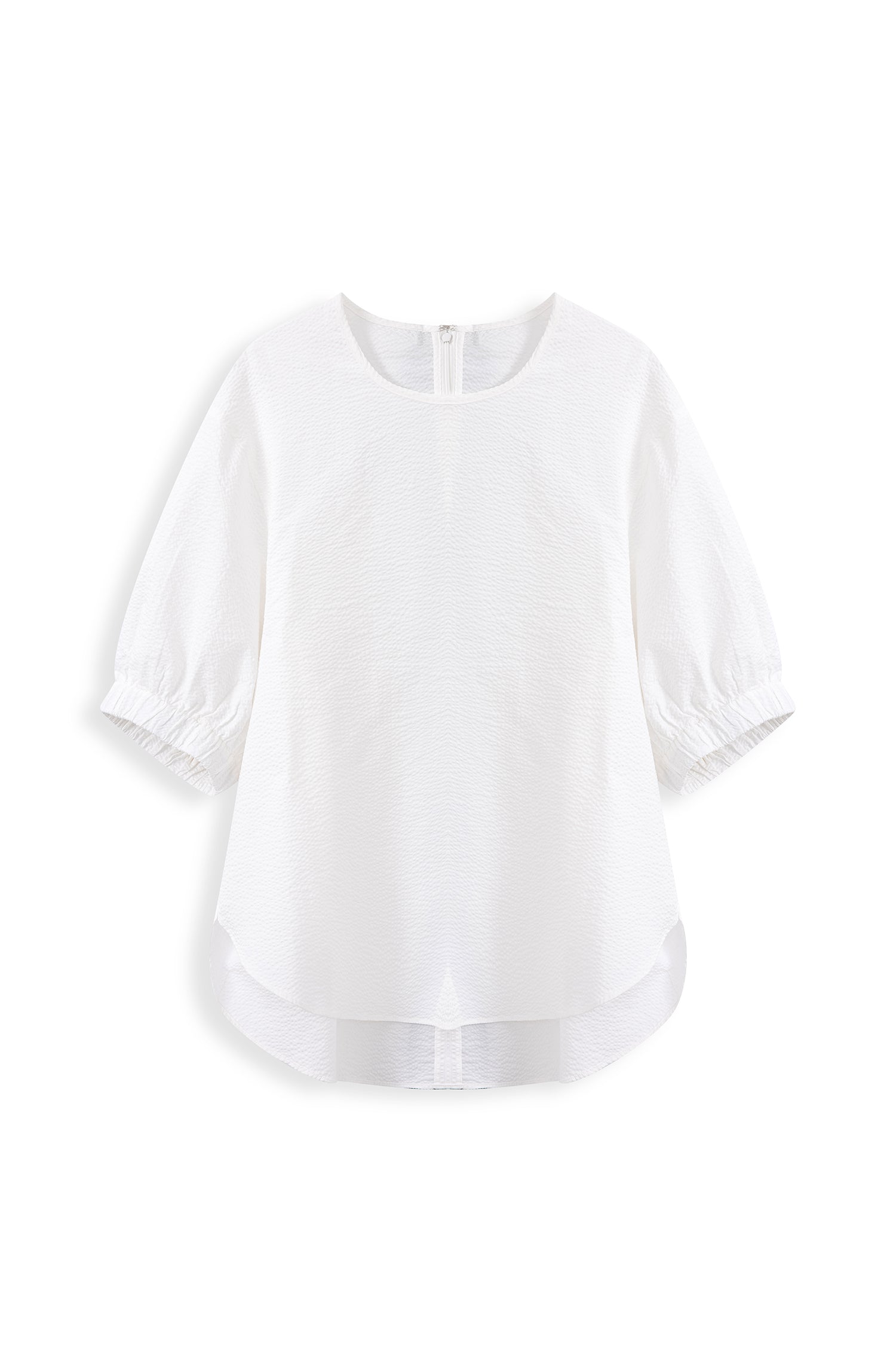 Back Ribbon Tie Seersucker Top