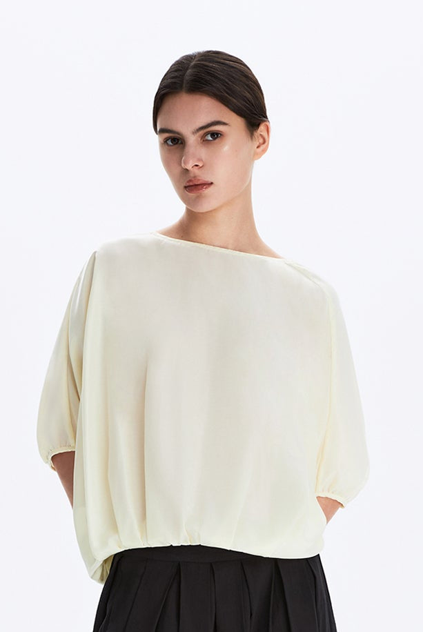Cocoon top with elasticated hem