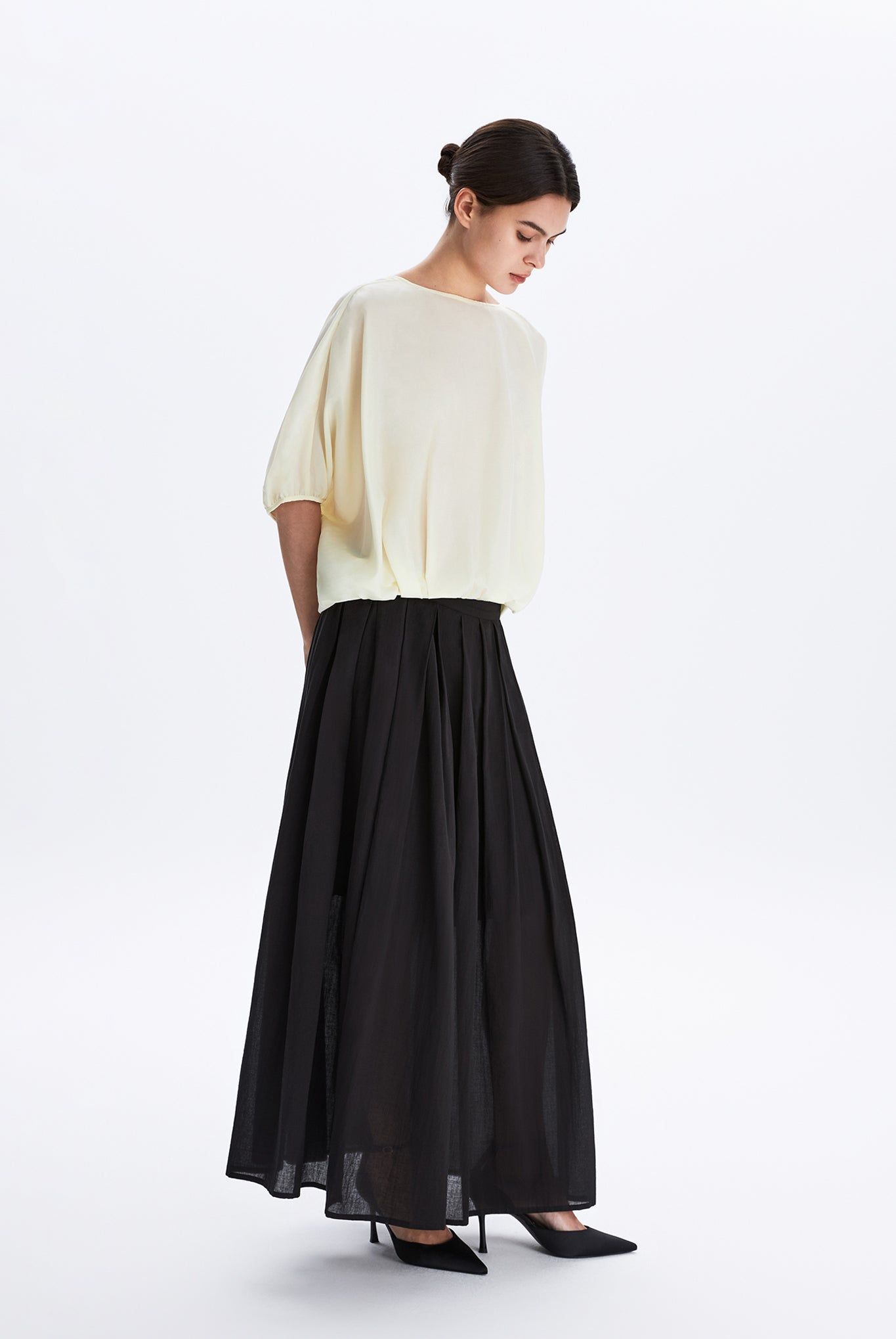 Cocoon top with elasticated hem