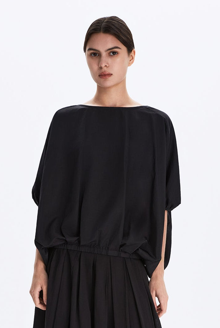 Cocoon top with elasticated hem