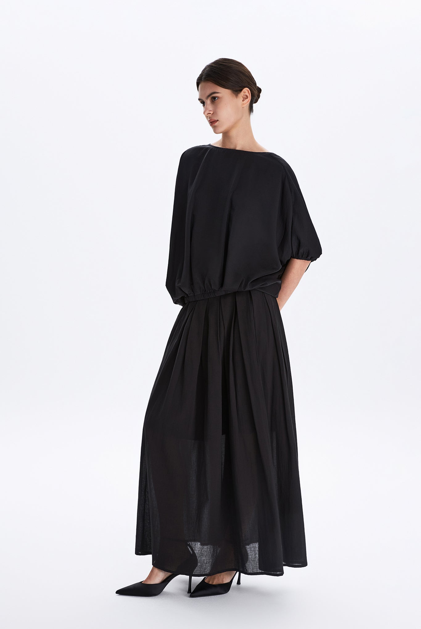 Cocoon top with elasticated hem