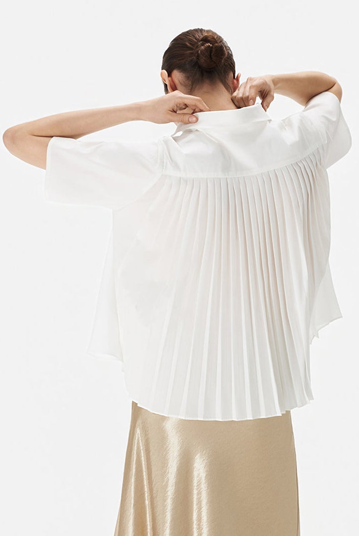 Boxy Shirt With Pleated Back Panel